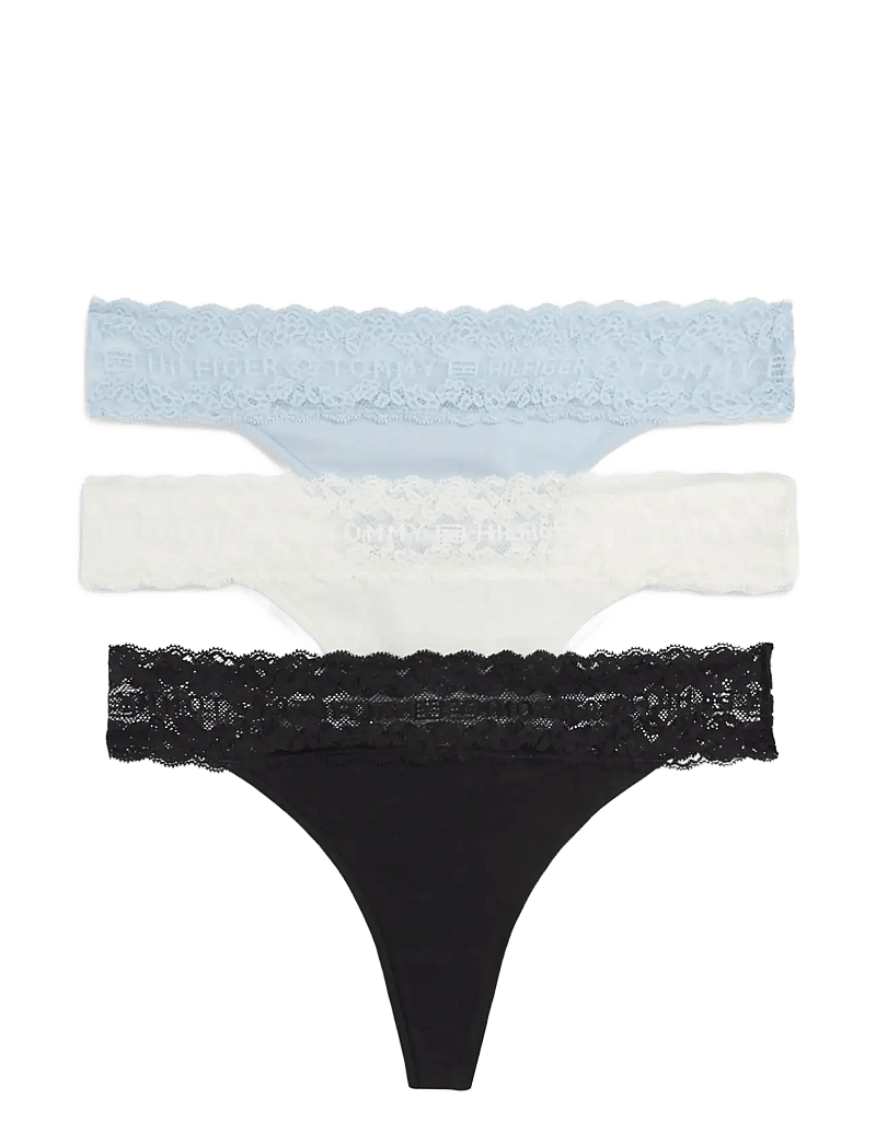 Tommy Hilfiger - 3 PACK TANGA THONG - string - breezy blue ivory black - 1