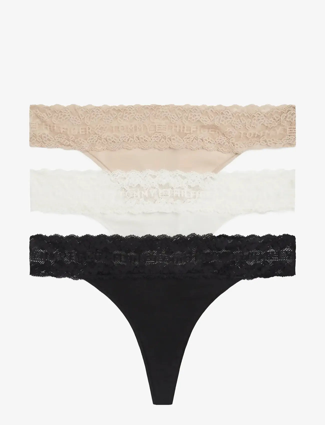 Tommy Hilfiger - 3 PACK TANGA THONG - string - ivory misty blush black - 1
