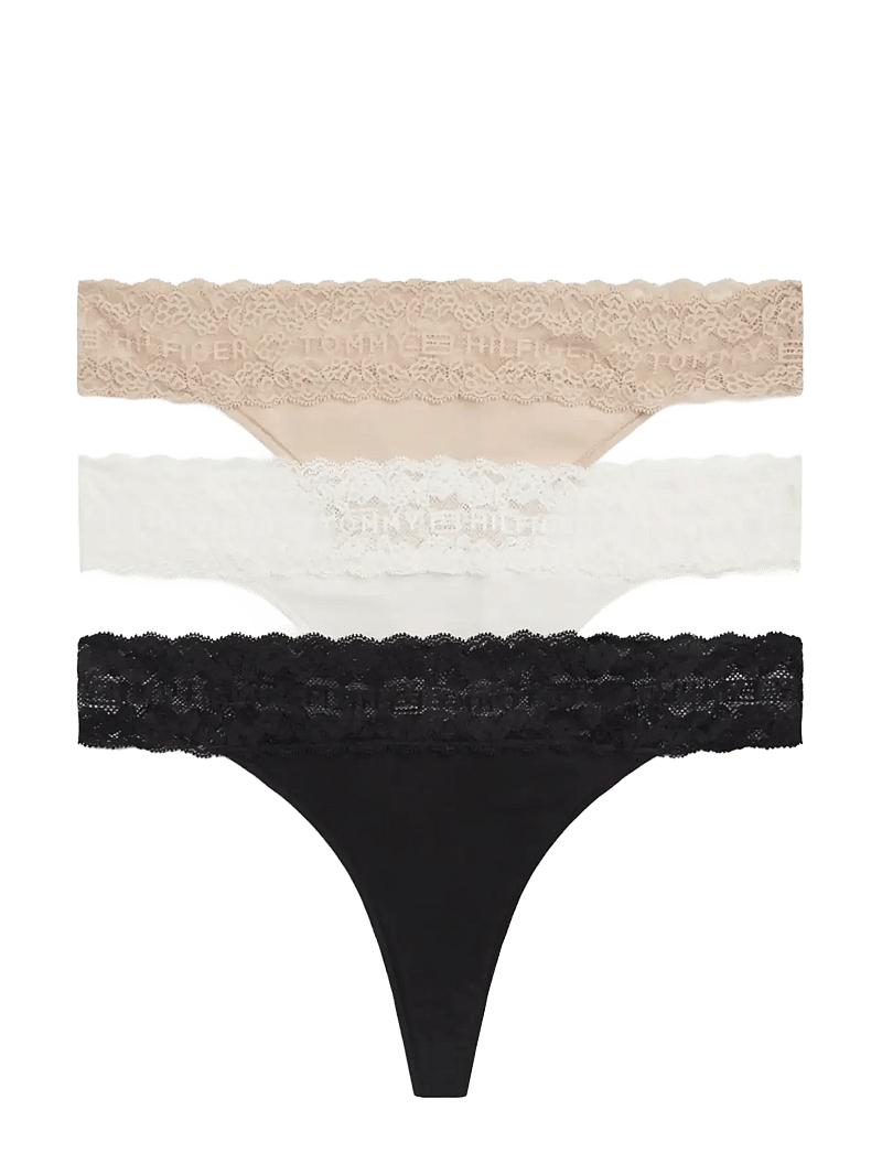 Tommy Hilfiger - 3 PACK TANGA THONG - string - ivory misty blush black - 1