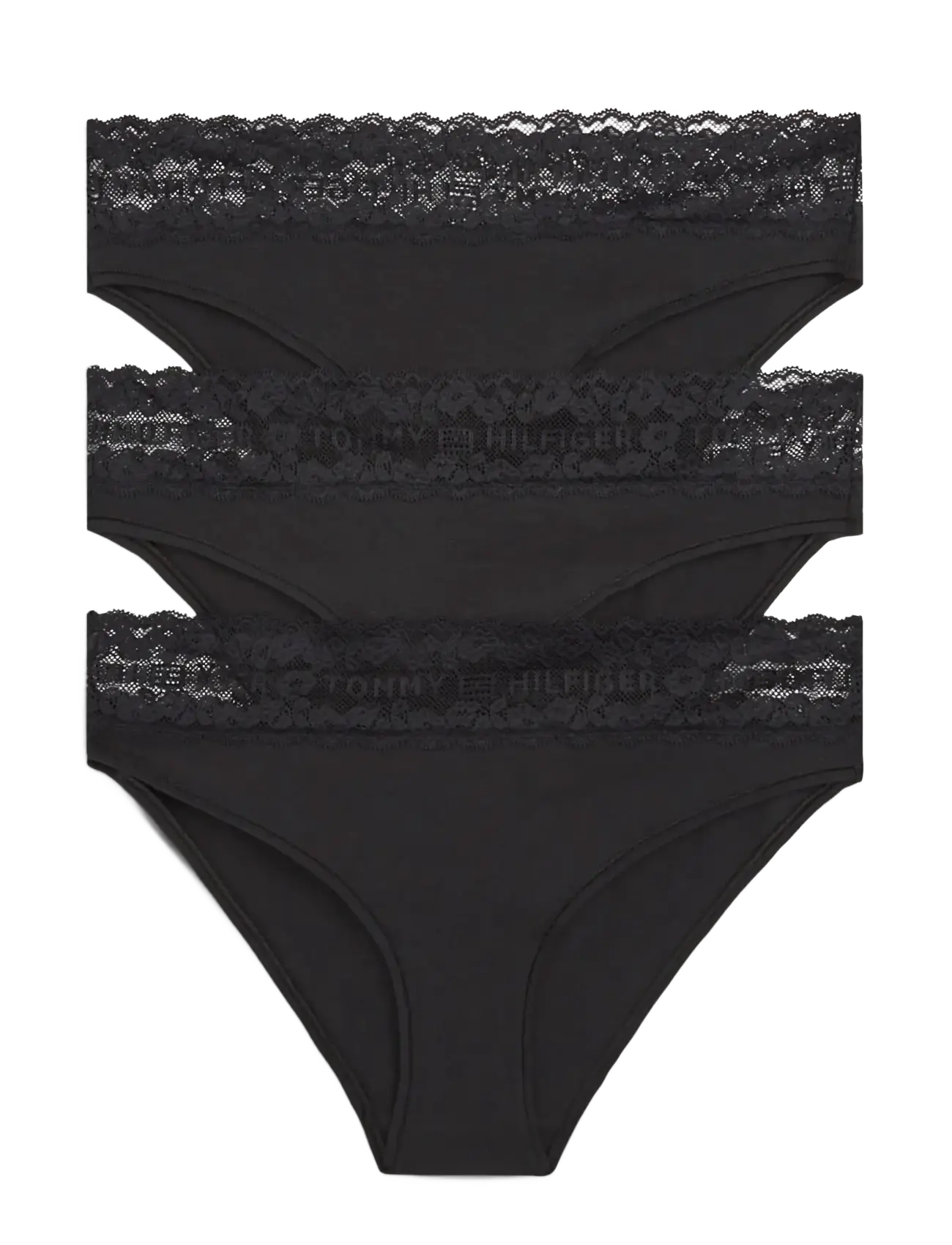 Tommy Hilfiger 3 PACK BIKINI - Undertøy - BLACK   BLACK   BLACK / black