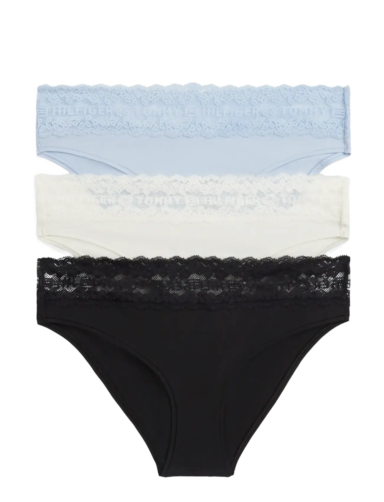 Tommy Hilfiger 3 PACK BIKINI - Trusser - BREEZY BLUE IVORY BLACK / multi