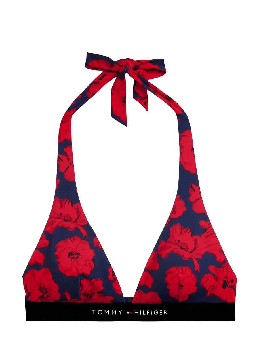 Tommy Hilfiger - HALTER RP PRINT - trekantsbikinier - poppy dark night navy - 1