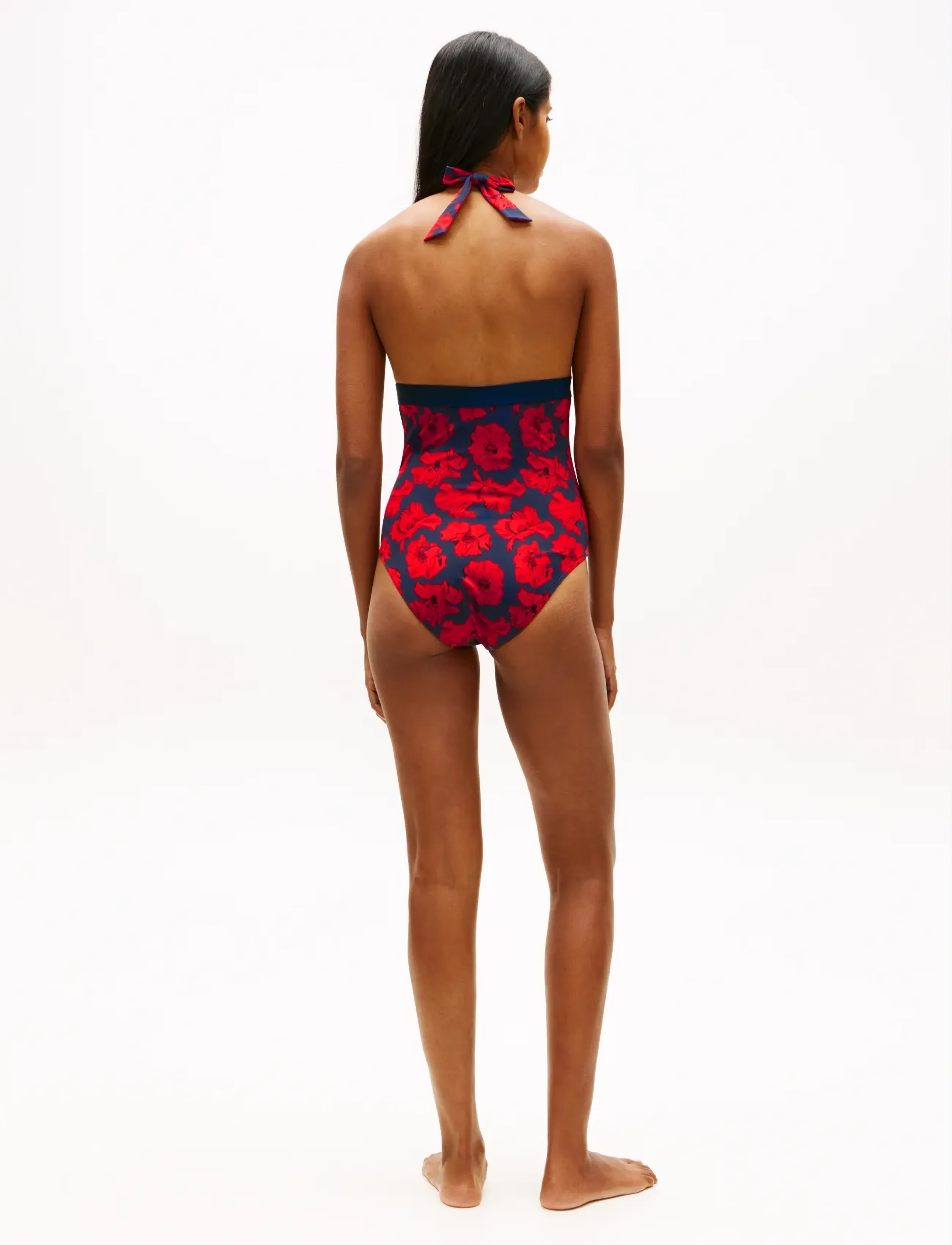 Tommy Hilfiger - HALTER RP OP PRINT (EXT SIZING) - badedragter - poppy dark night navy - 2
