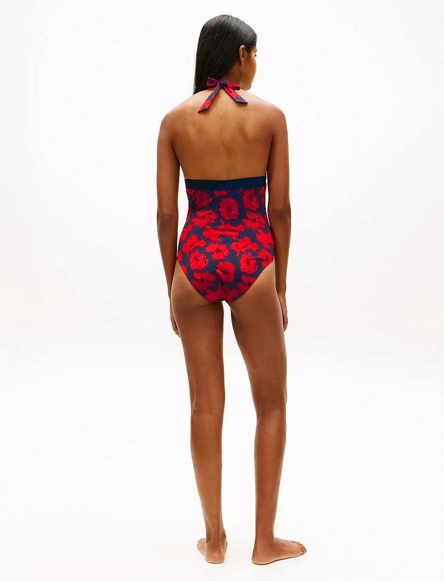 Tommy Hilfiger - HALTER RP OP PRINT (EXT SIZING) - ujumistrikood - poppy dark night navy - 2