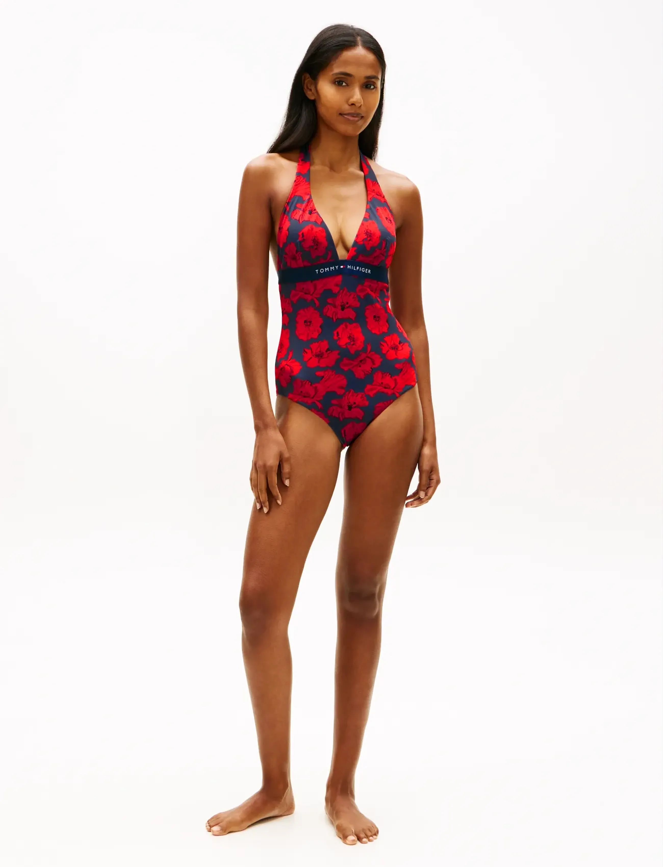 Tommy Hilfiger - HALTER RP OP PRINT (EXT SIZING) - badedragter - poppy dark night navy - 3