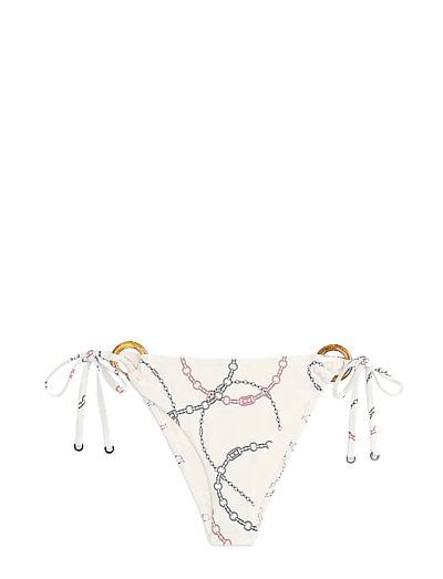 Tommy Hilfiger V STRING SIDE TIE PRINT - Bikinitrosor - CHAIN ROPE CALICO / cream