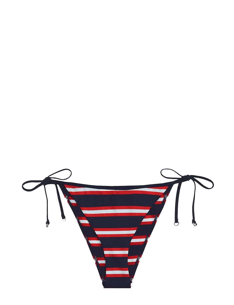 Tommy Hilfiger - V STRING SIDE TIE - bikinis mit seitenbändern - new preppy stripe navy - 1