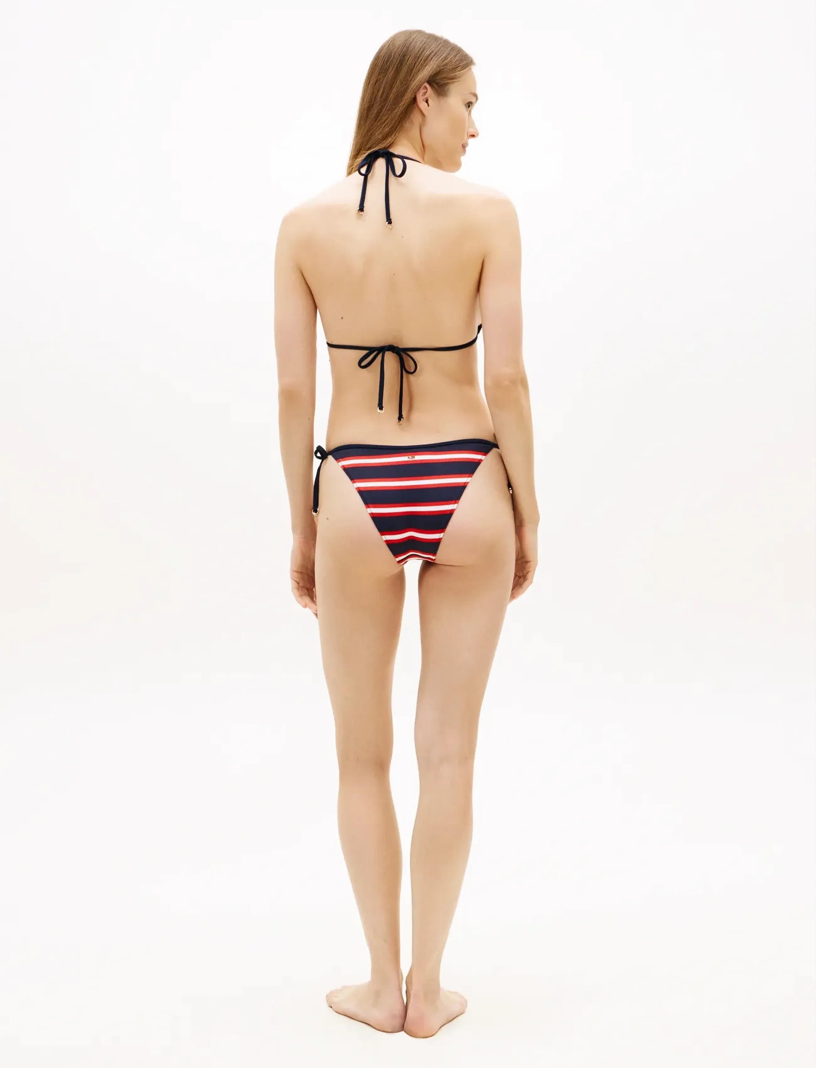Tommy Hilfiger - V STRING SIDE TIE - side tie bikinier - new preppy stripe navy - 2