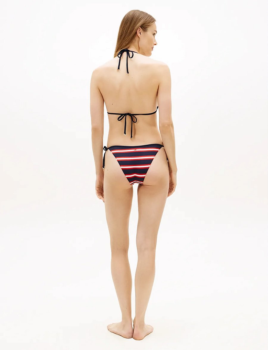 Tommy Hilfiger - V STRING SIDE TIE - bikinis mit seitenbändern - new preppy stripe navy - 2