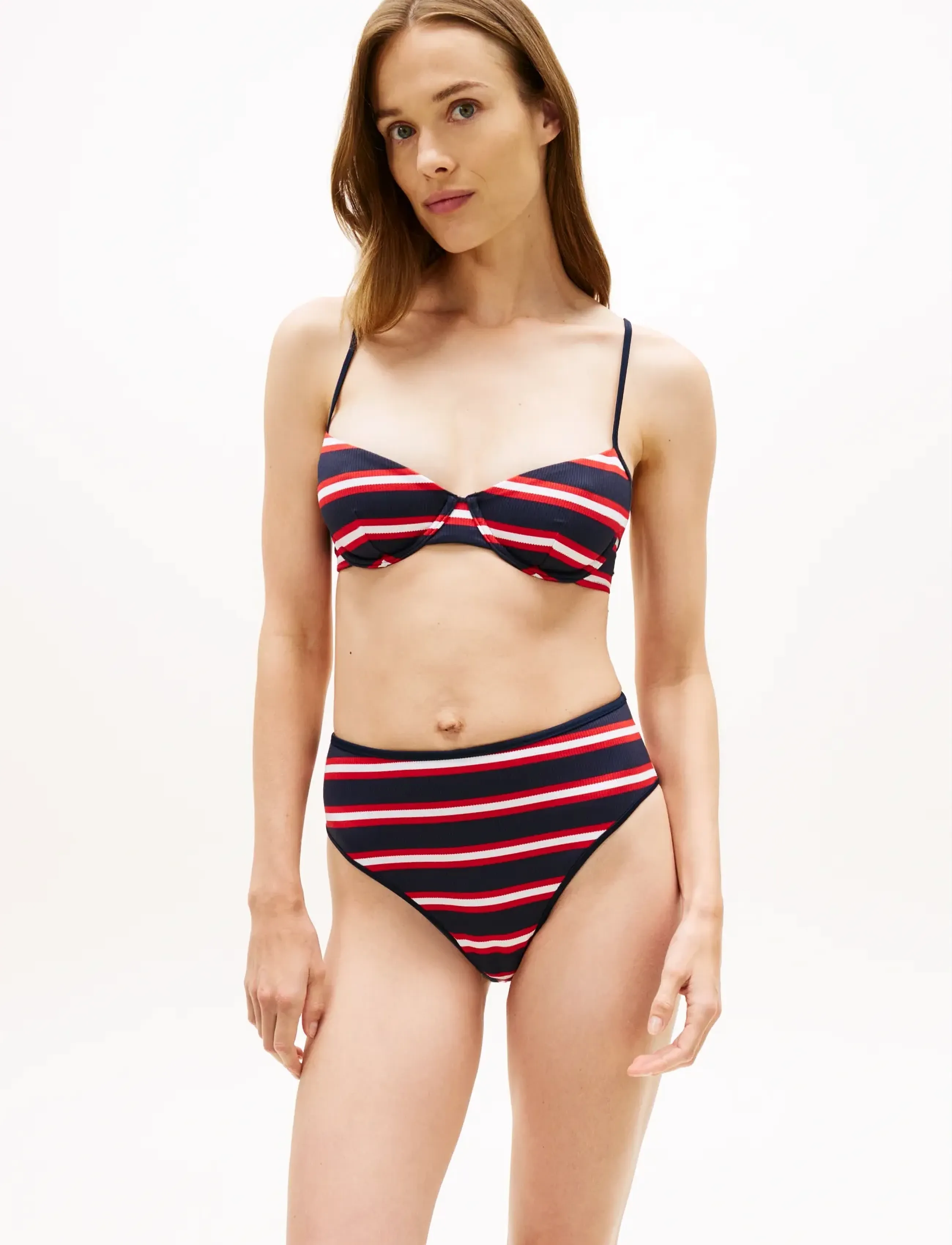 Tommy Hilfiger HIGH WAIST CHEEKY (EXT SIZING) - Kleidung - NEW PREPPY STRIPE NAVY / navy