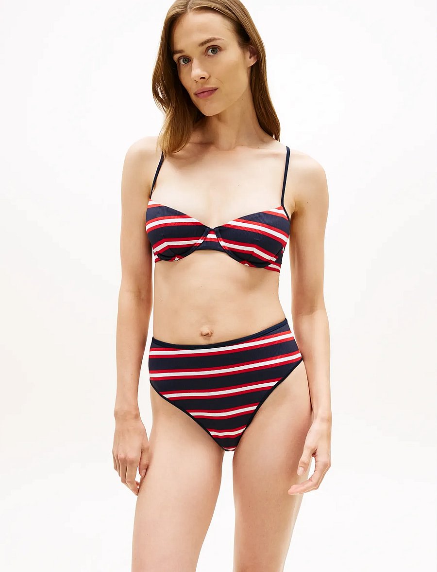Tommy Hilfiger - HIGH WAIST CHEEKY (EXT SIZING) - brazilian bikinis - new preppy stripe navy - 0