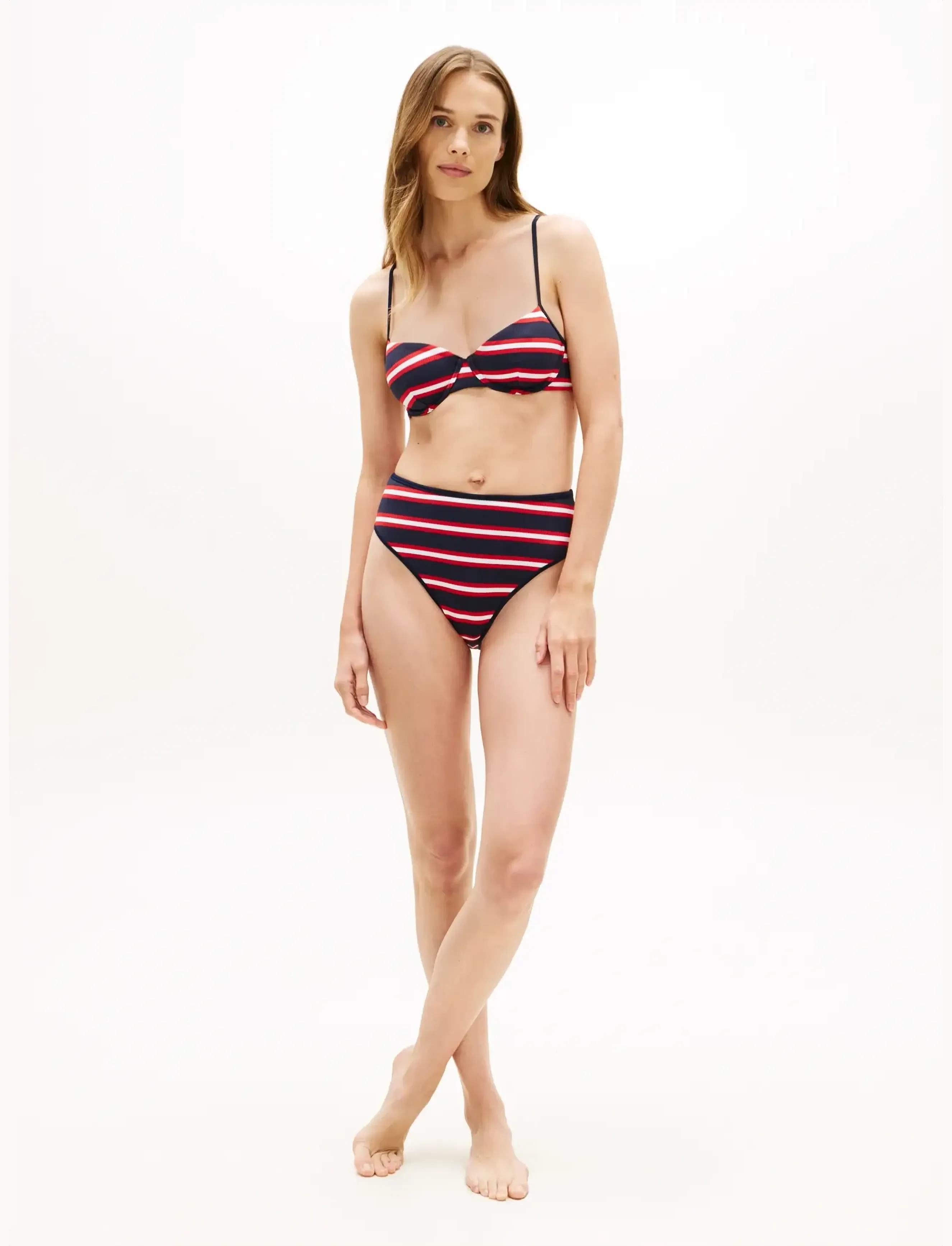 Tommy Hilfiger - HIGH WAIST CHEEKY (EXT SIZING) - brazilian bikiní - new preppy stripe navy - 3