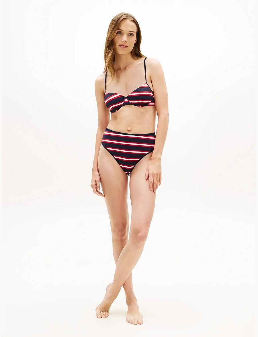Tommy Hilfiger - HIGH WAIST CHEEKY (EXT SIZING) - brazilian bikinis - new preppy stripe navy - 3