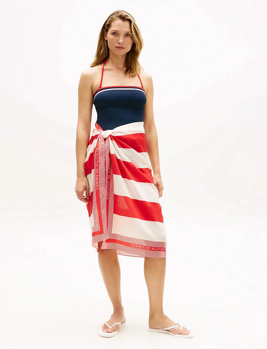 Tommy Hilfiger - PAREO - saunalinad - stripe firewors calico framed - 2