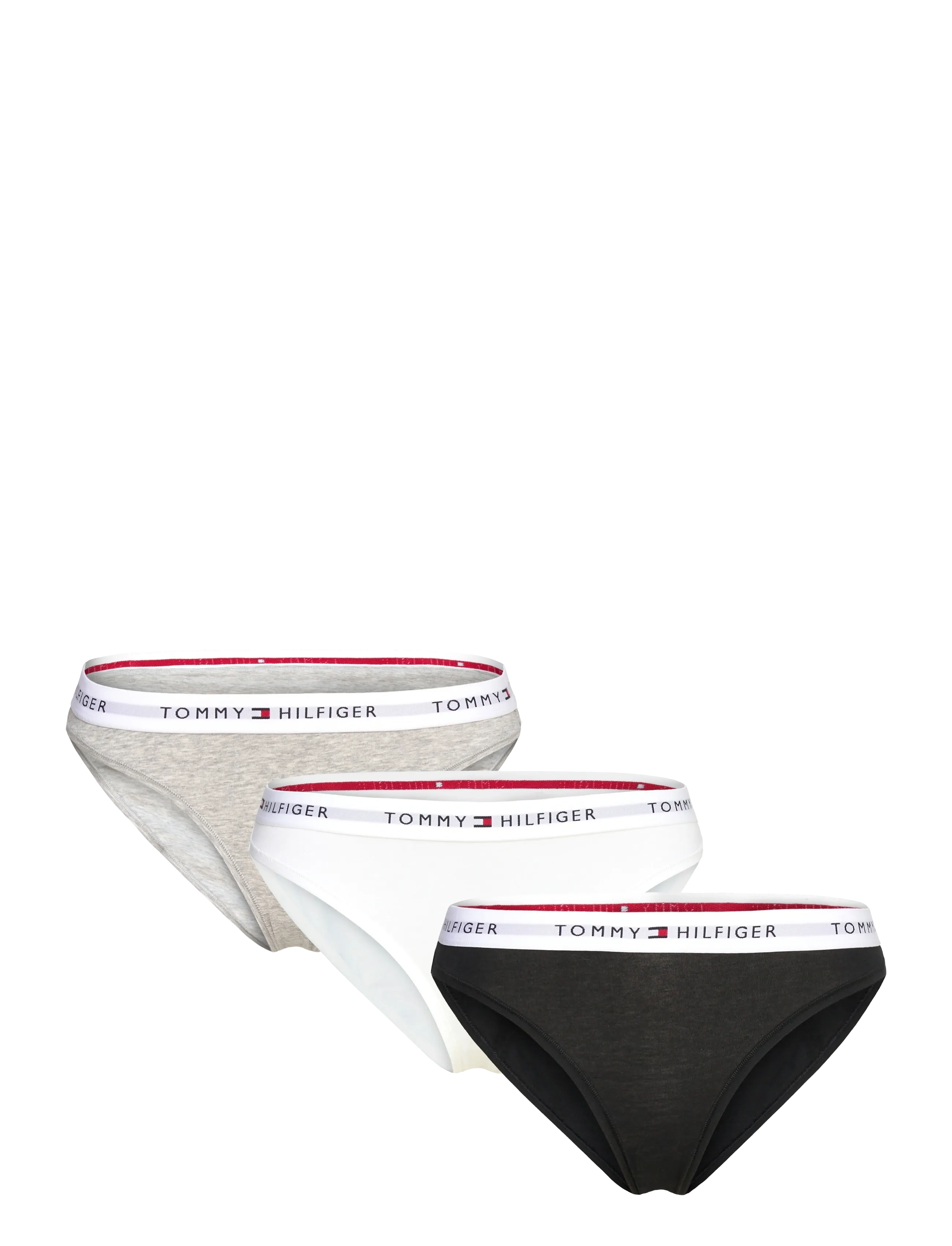 Tommy Hilfiger 3 PACK BIKINI - Briefs - MEDIUM GREY HTR WHITE BLACK / multi