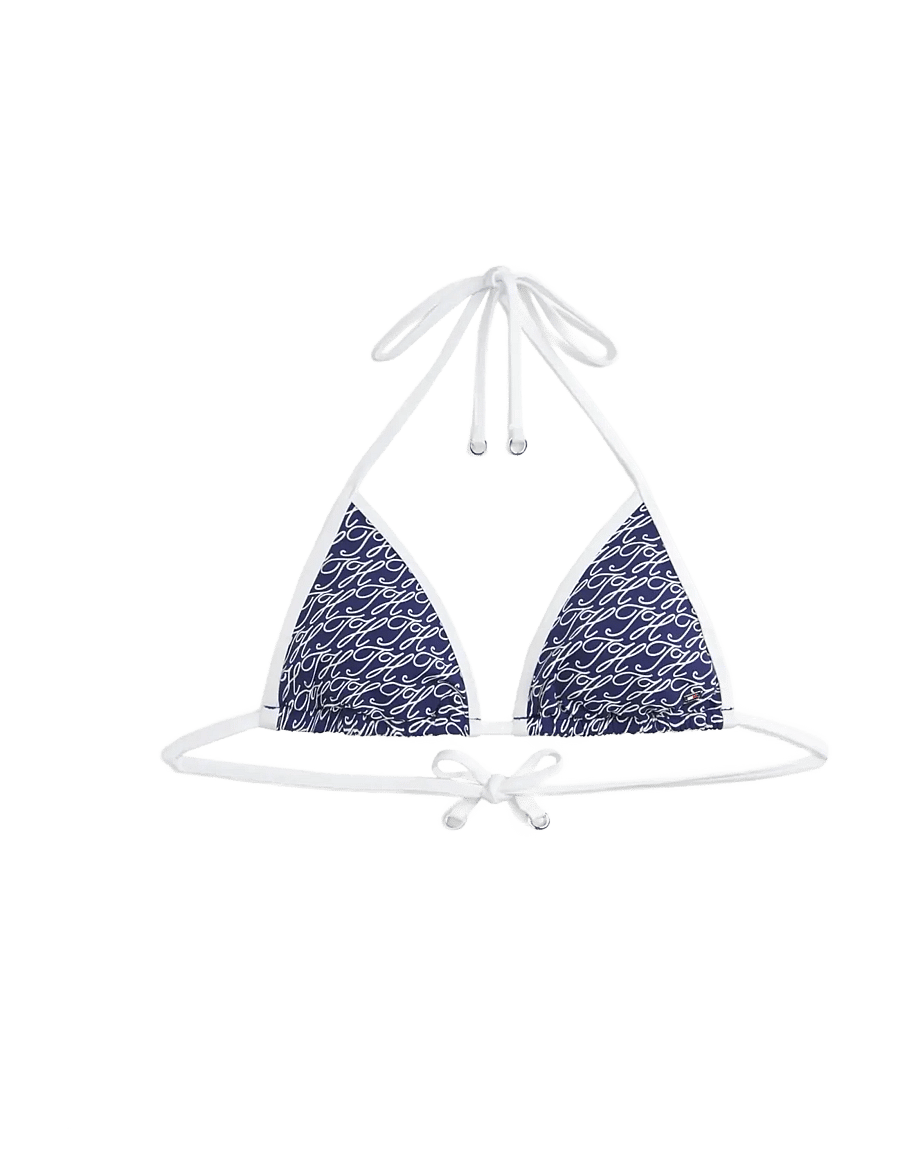 Tommy Hilfiger - TRIANGLE RP PRINT - triangelformad bikinis - script all over navy - 1