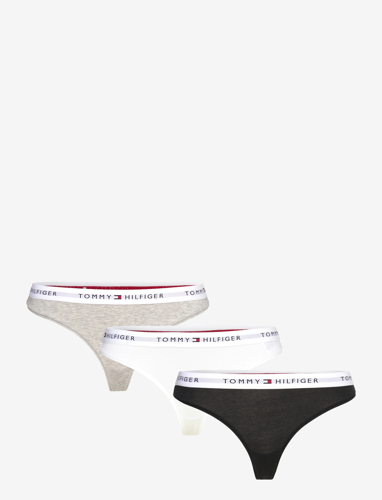 Tommy Hilfiger - 3 PACK THONG - stringtrusser - medium grey htr white black - 0