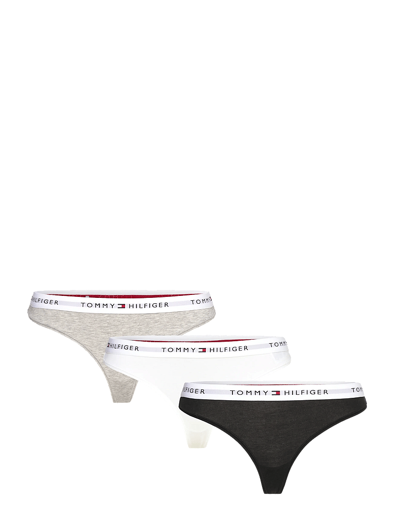 Tommy Hilfiger - 3 PACK THONG - stringtrosor - medium grey htr white black - 0