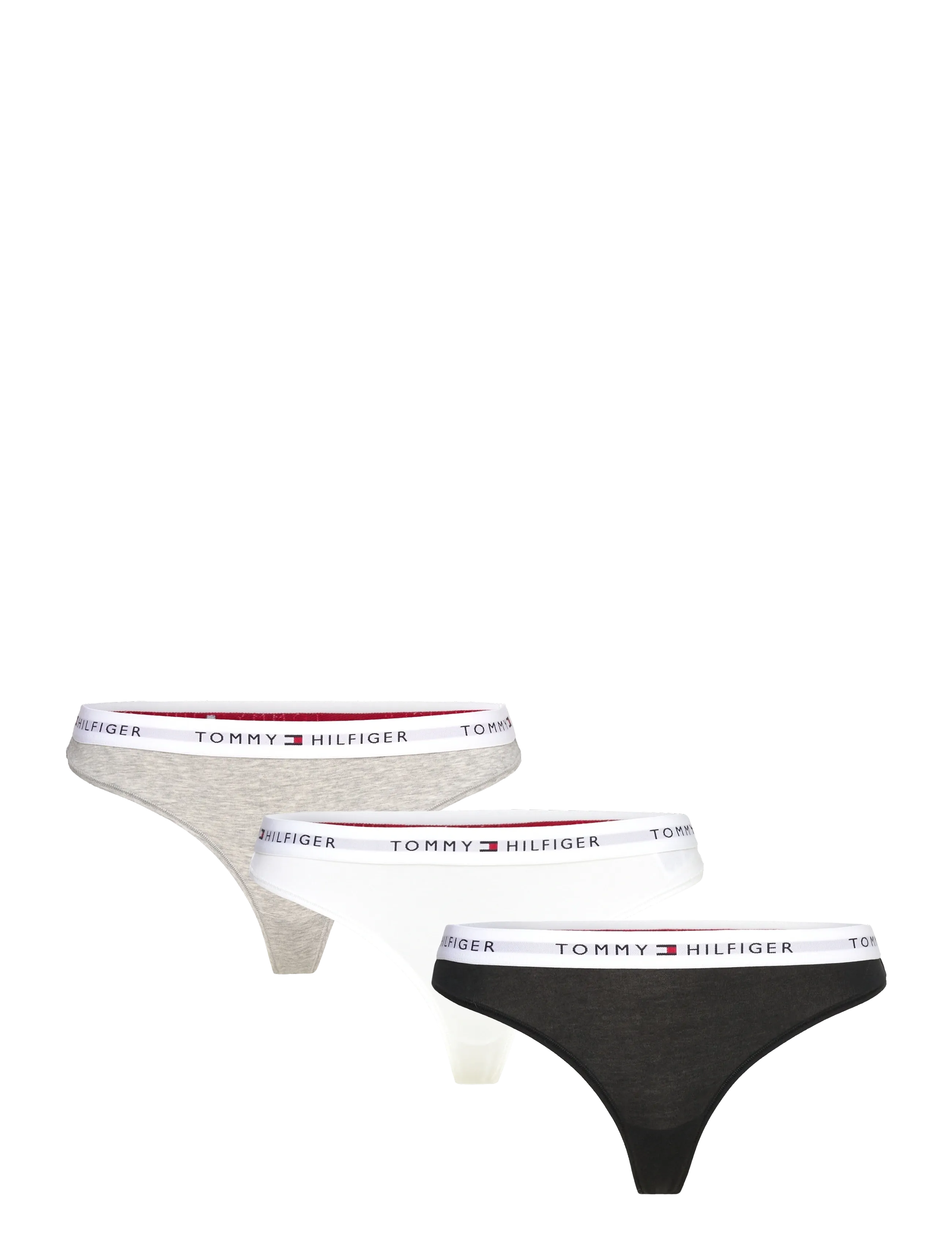 Tommy Hilfiger - 3 PACK THONG - stringtrosor - medium grey htr white black - 0
