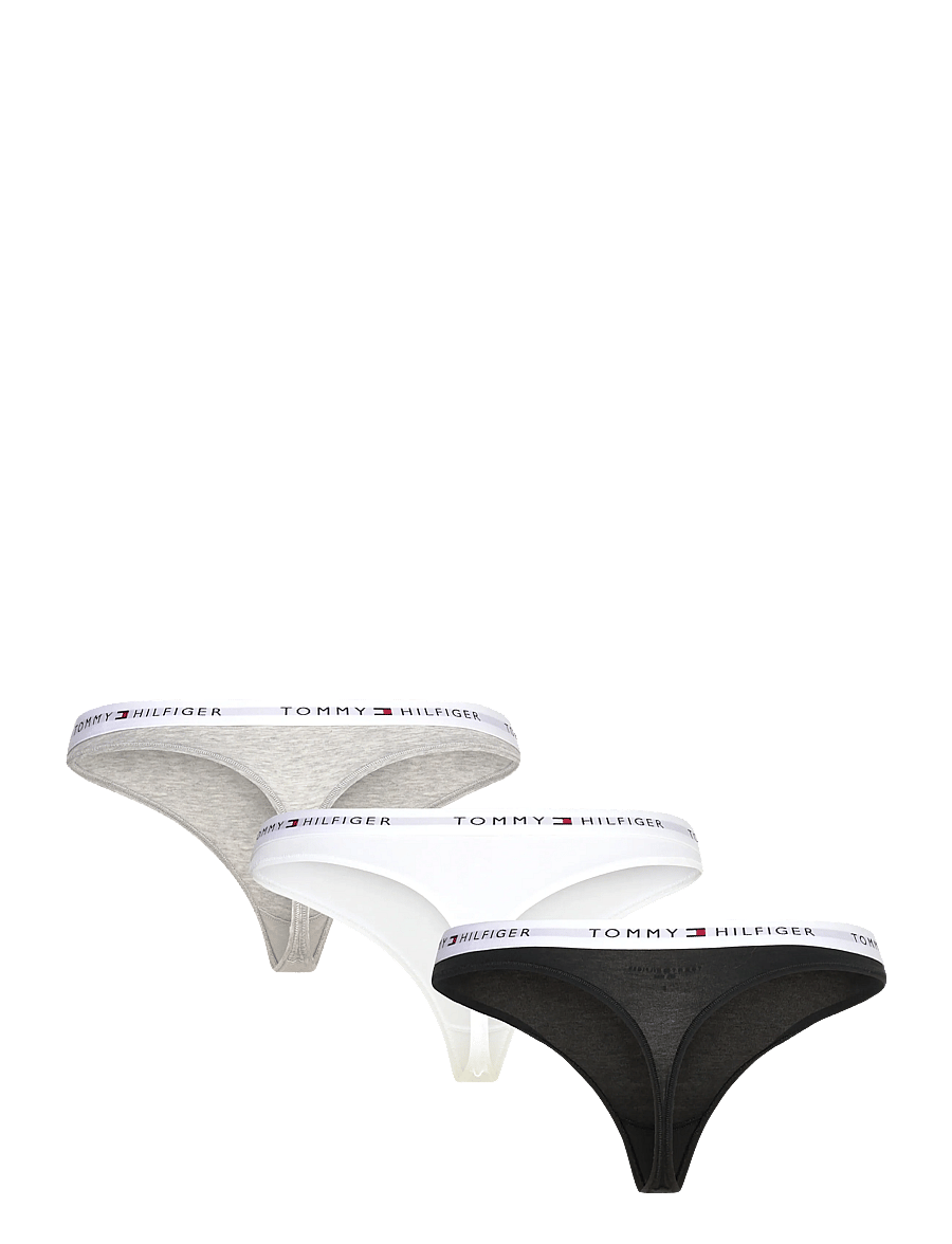 Tommy Hilfiger - 3 PACK THONG - stringtrosor - medium grey htr white black - 2