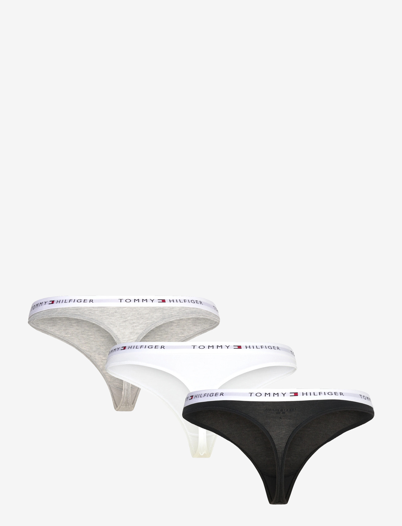 Tommy Hilfiger - 3 PACK THONG - stringtrusser - medium grey htr white black - 2