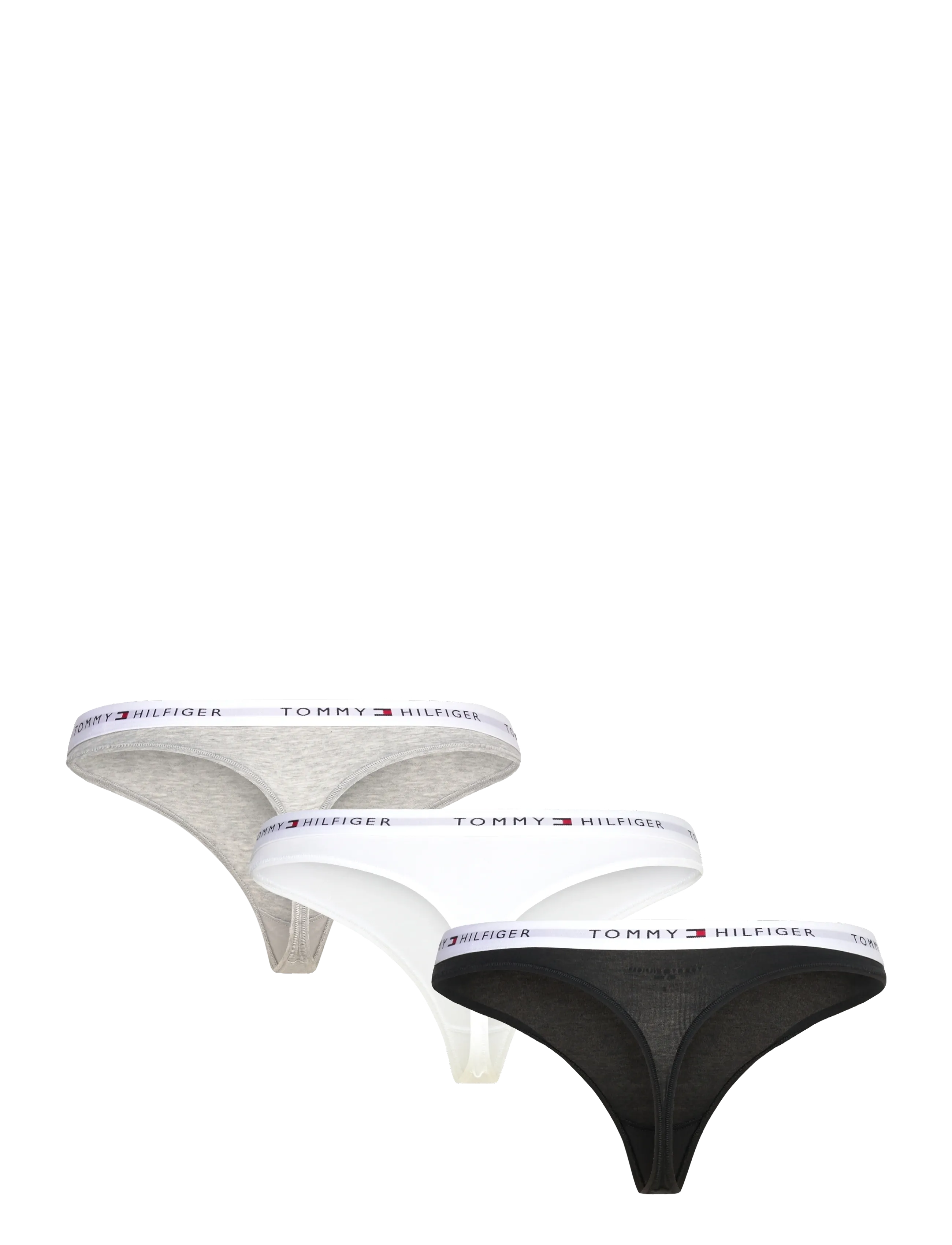 Tommy Hilfiger - 3 PACK THONG - stringtrusser - medium grey htr white black - 2