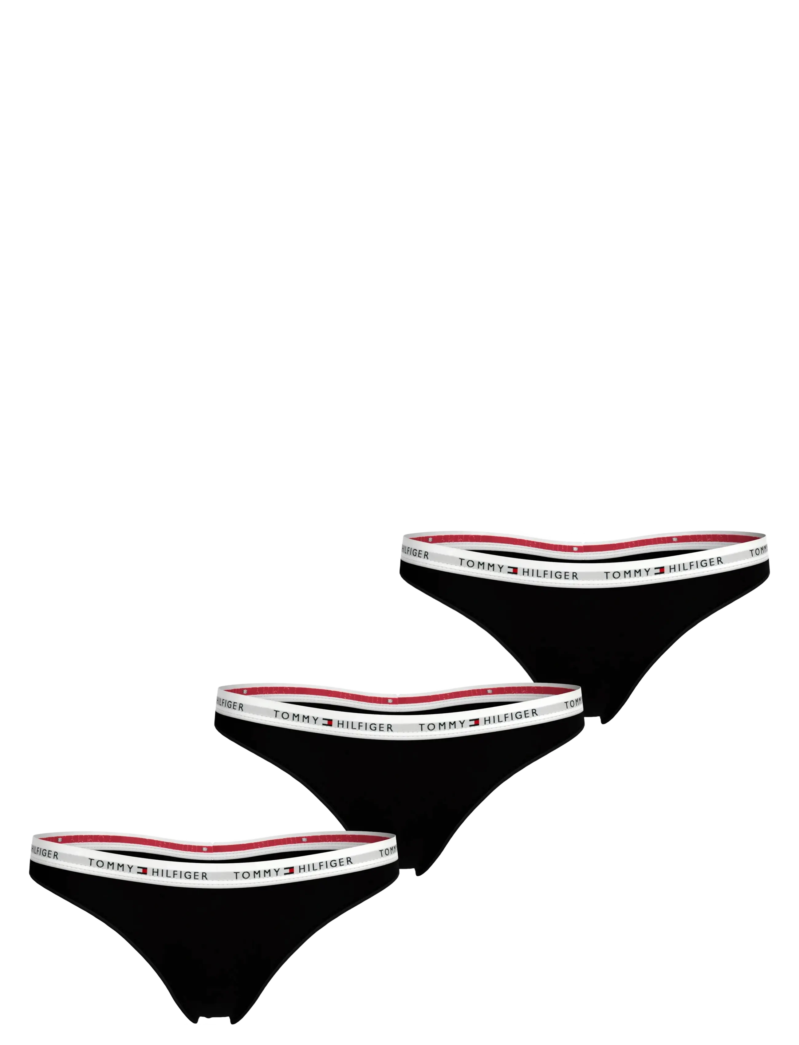 Tommy Hilfiger 3 PACK THONG - Slipjes - BLACK BLACK BLACK / black
