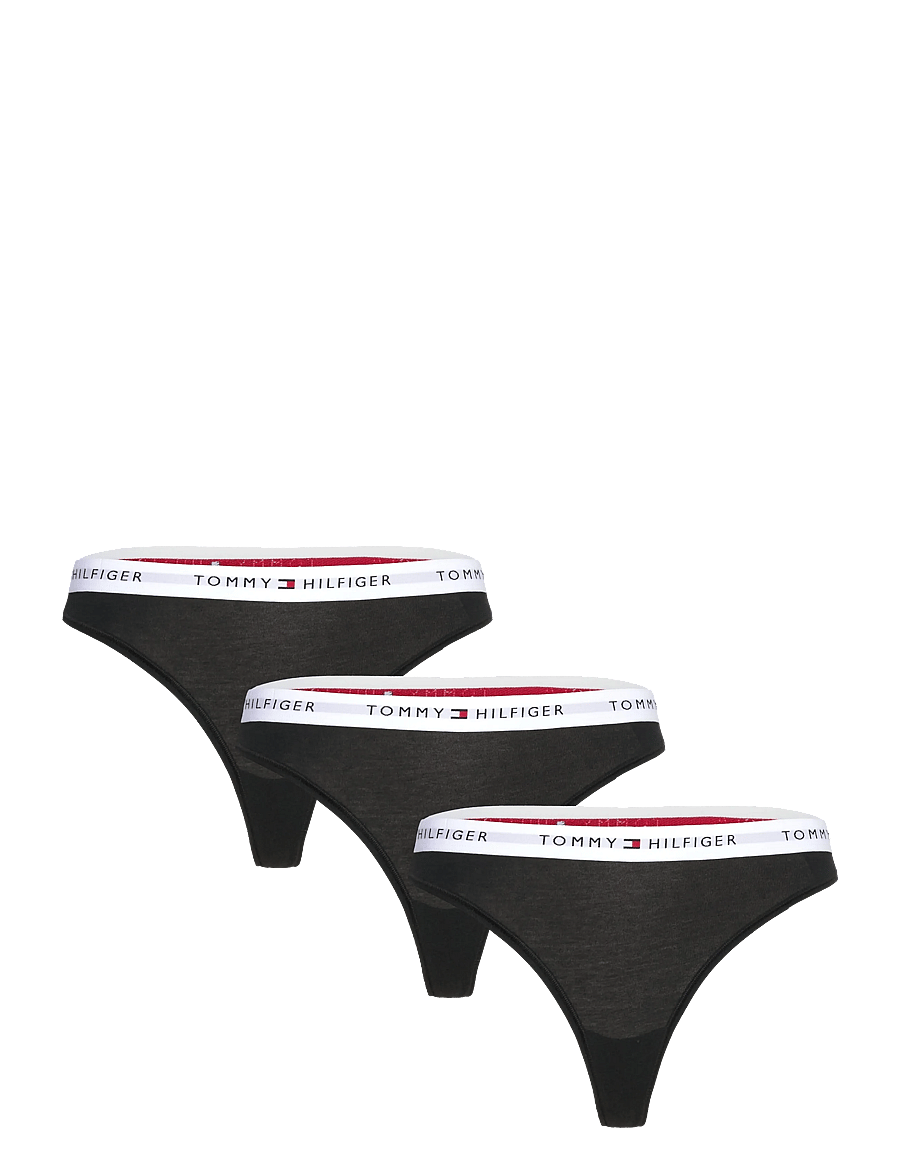 Tommy Hilfiger - 3 PACK THONG - stringid - black black black - 0