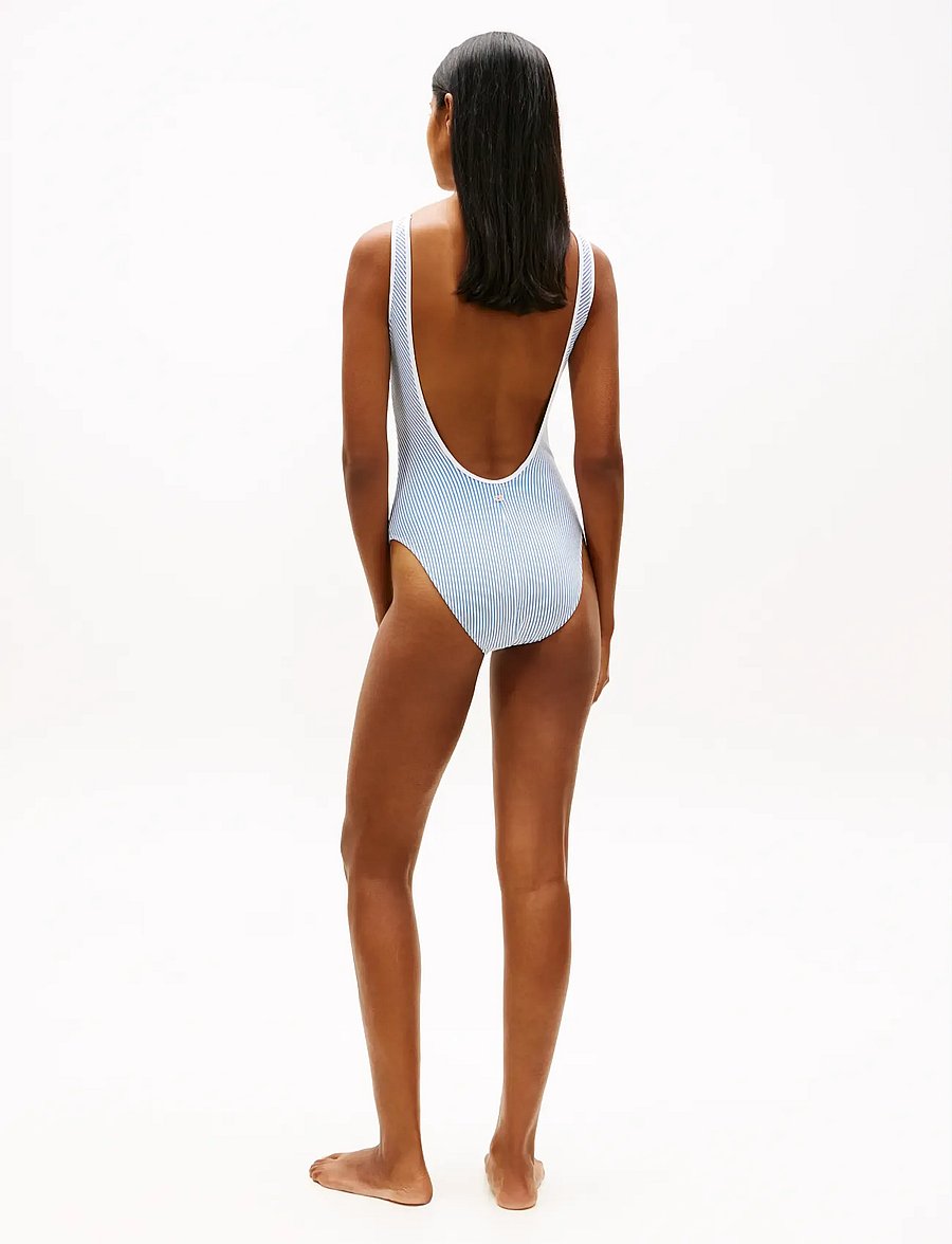 Tommy Hilfiger - SCOOP BACK OP EMB - badeanzüge - ithaca scr blue spell white - 2