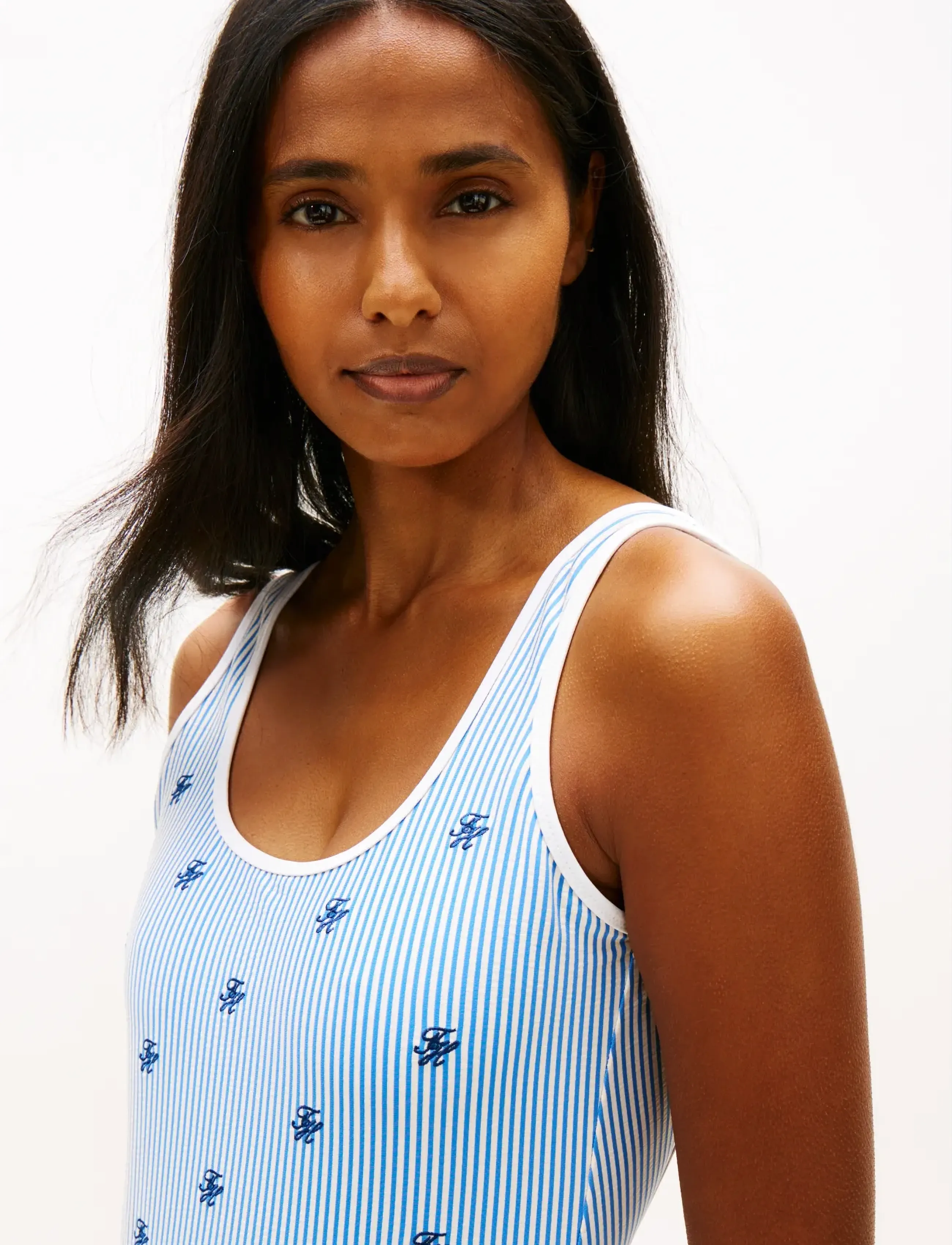 Tommy Hilfiger - SCOOP BACK OP EMB - swimsuits - ithaca scr blue spell  white - 4