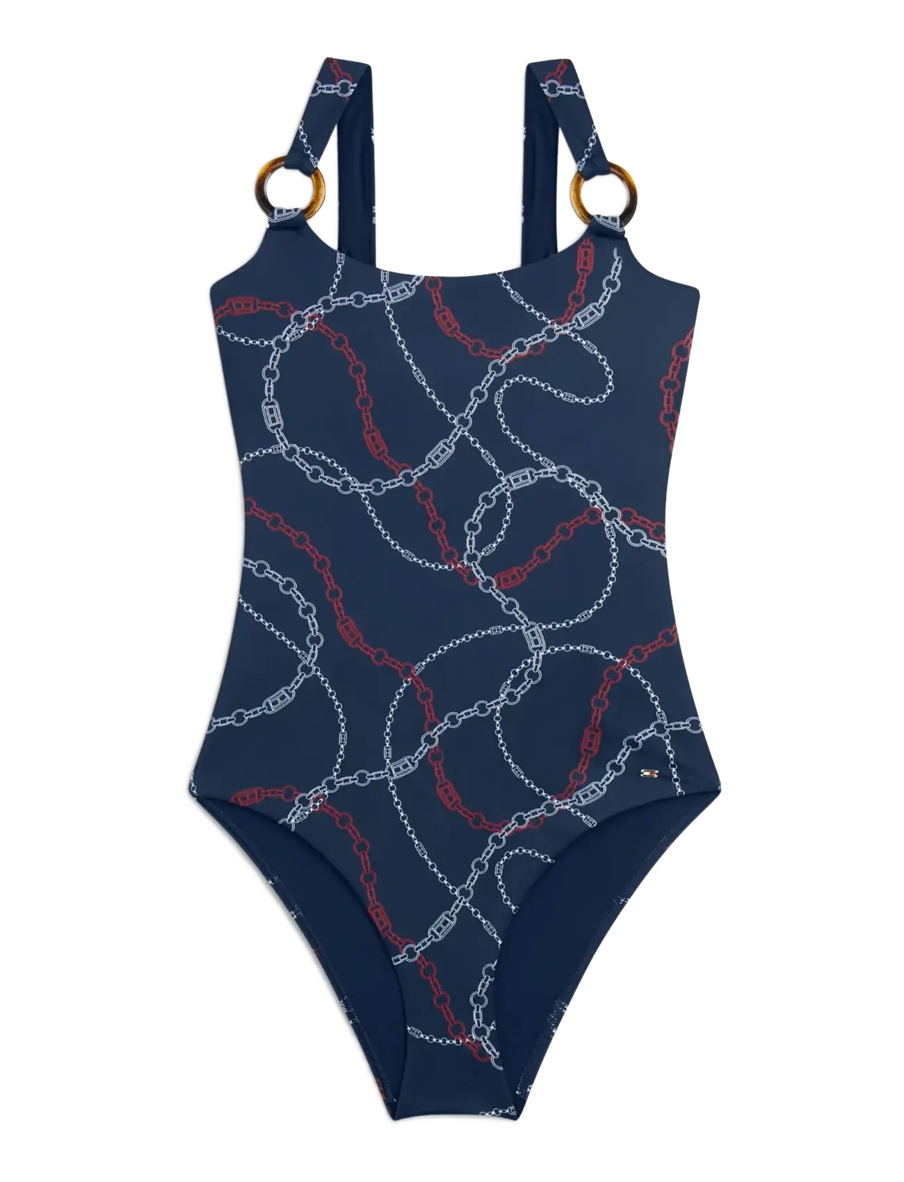 Tommy Hilfiger - SCOOP BACK OP PRINT (EXT) - badedragter - chain rope navy - 1