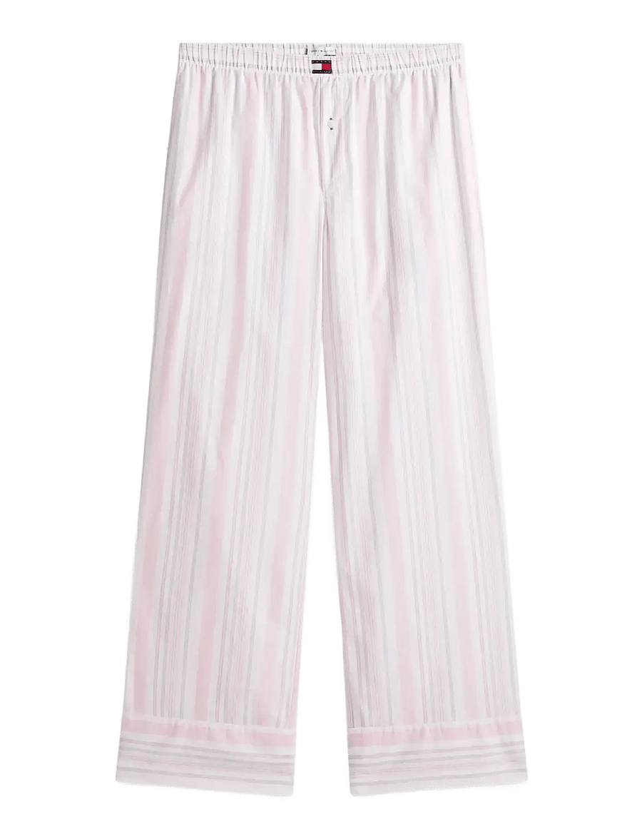 Tommy Hilfiger - POPLIN STRIPE PANTS - pyjamasbyxor - classic pink multi stripe - 1