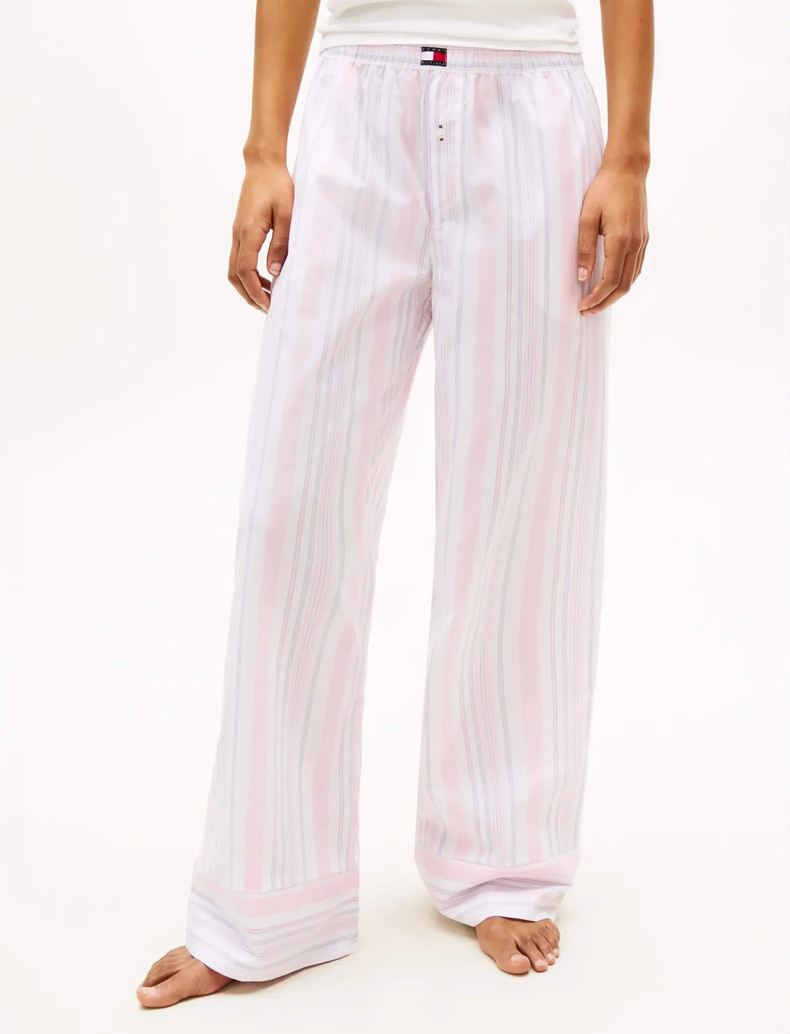 Tommy Hilfiger POPLIN STRIPE PANTS - Tommy Hilfiger - CLASSIC PINK MULTI STRIPE / pink/rose