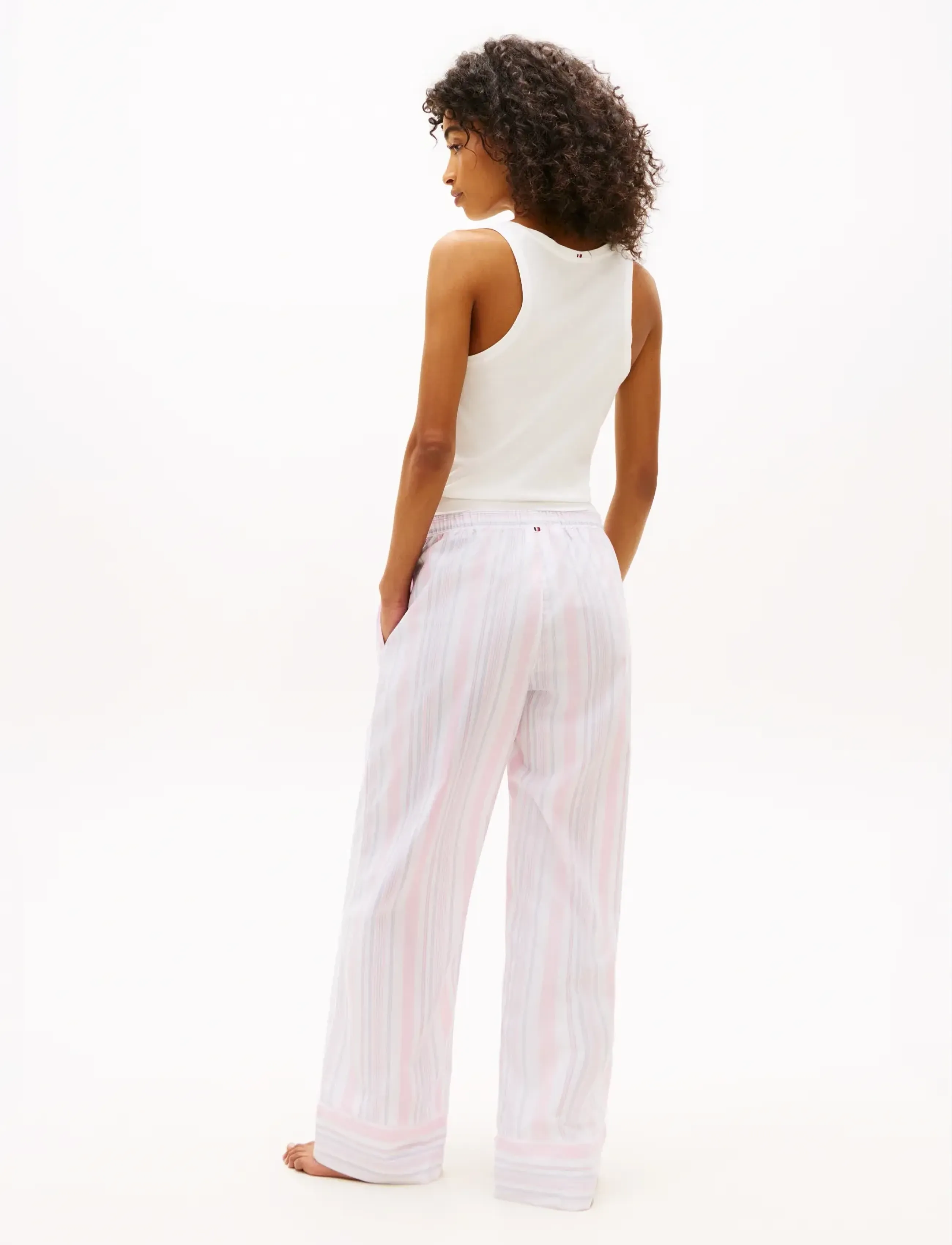Tommy Hilfiger - POPLIN STRIPE PANTS - pyjamasbyxor - classic pink multi stripe - 2