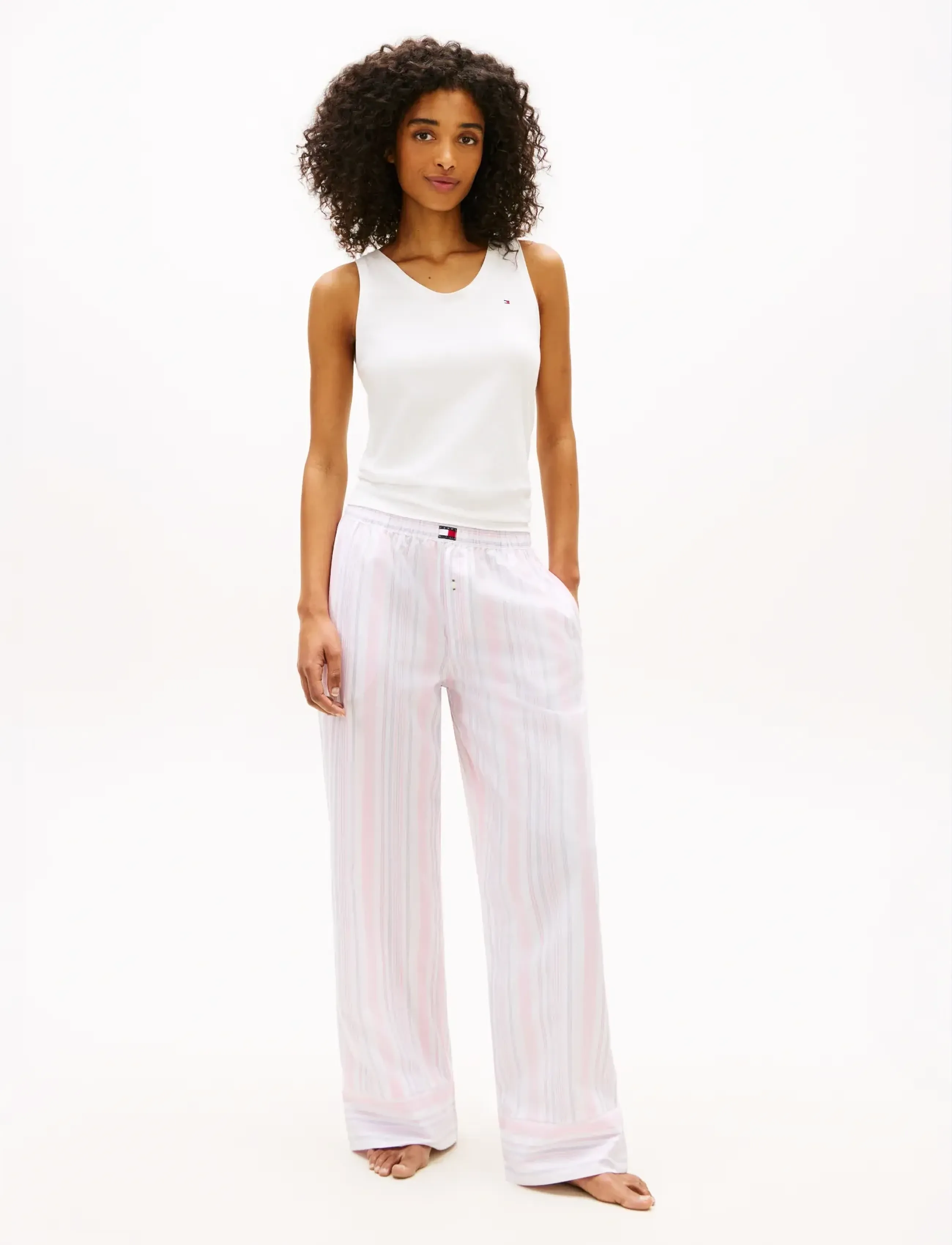 Tommy Hilfiger - POPLIN STRIPE PANTS - pyjamasbyxor - classic pink multi stripe - 3