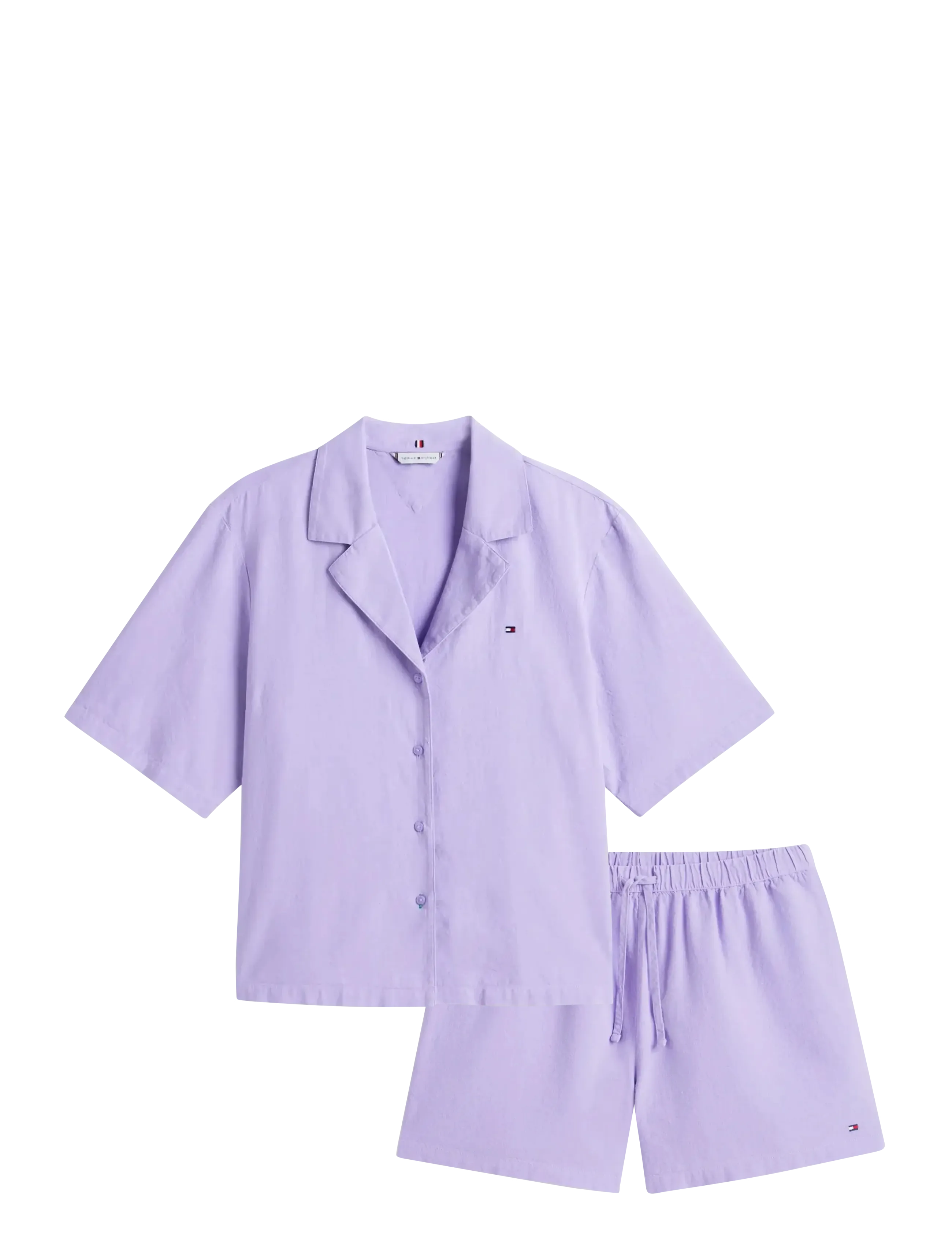 Tommy Hilfiger SOLID LINEN SS SHIRT SET - Lingerie - PURPLE QUARTZ / purple