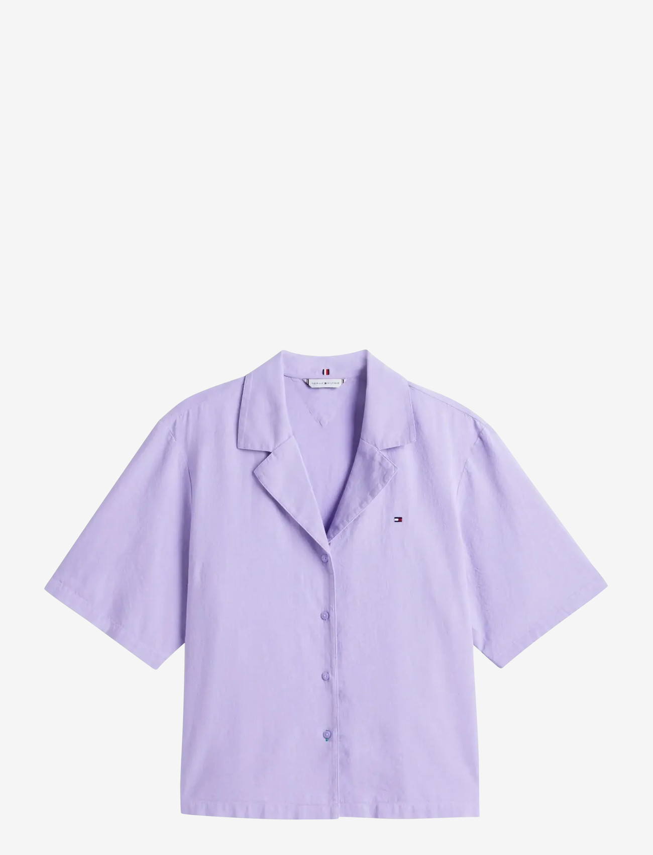 Tommy Hilfiger - SOLID LINEN SS SHIRT SET - pyjamas - purple quartz - 2