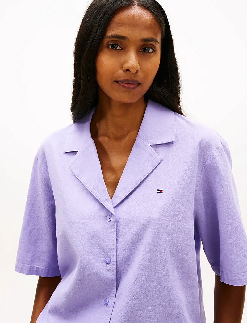 Tommy Hilfiger - SOLID LINEN SS SHIRT SET - pyjamas - purple quartz - 3