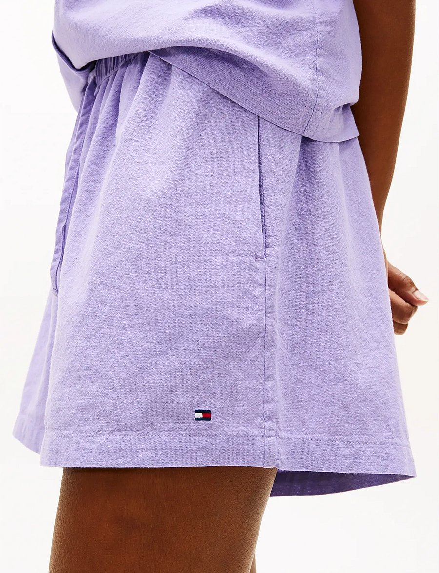 Tommy Hilfiger - SOLID LINEN SS SHIRT SET - pyjamas - purple quartz - 5
