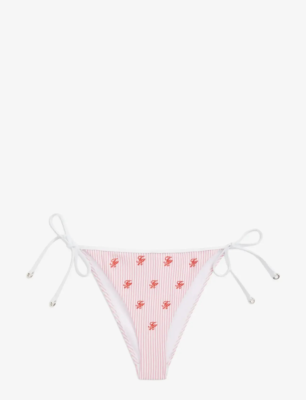 Tommy Hilfiger - V STRING SIDE TIE EMB. - side tie bikinier - ithaca scr rose petal white - 1