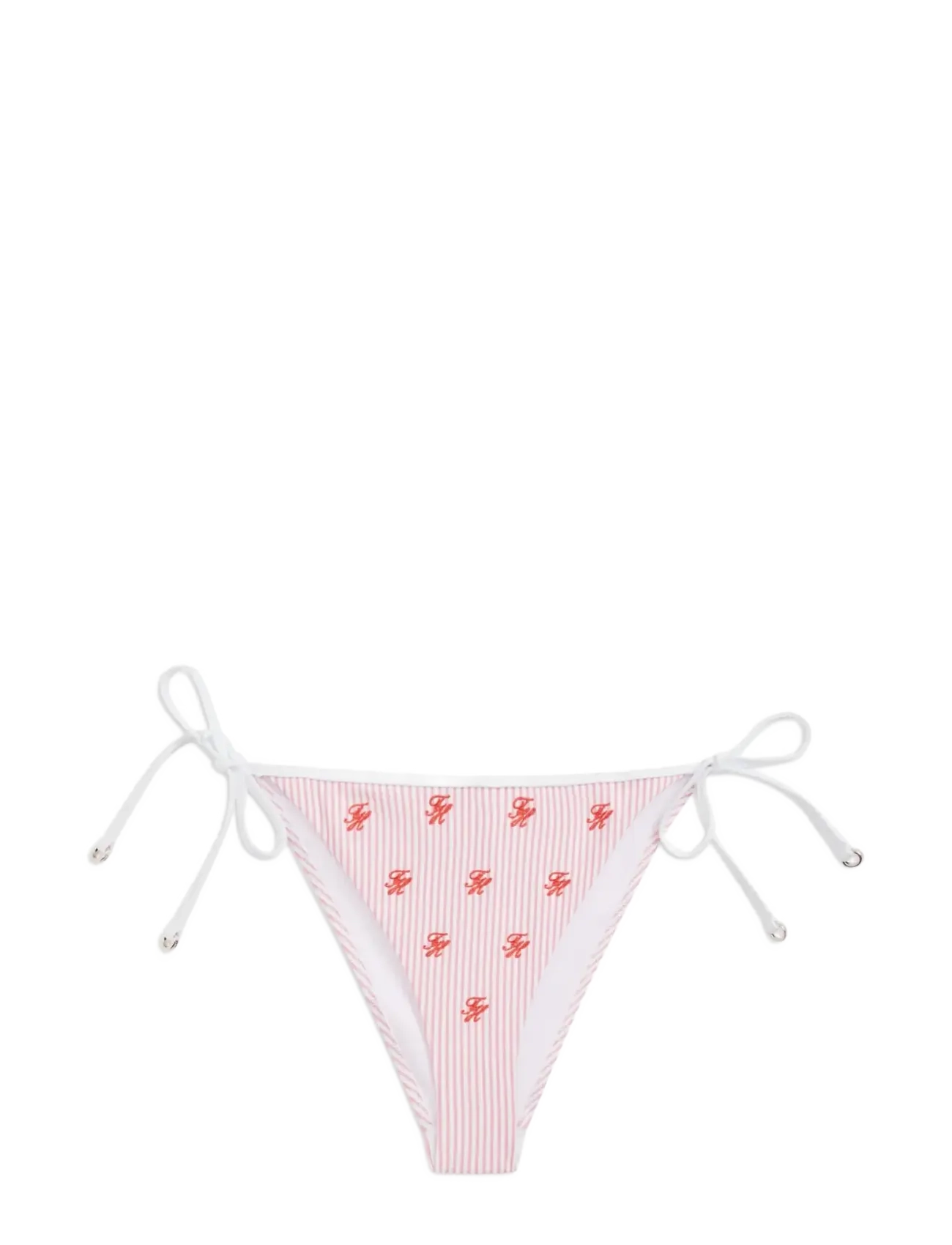 Tommy Hilfiger V STRING SIDE TIE EMB. - Bademode - ITHACA SCR ROSE PETAL WHITE / pink/rose