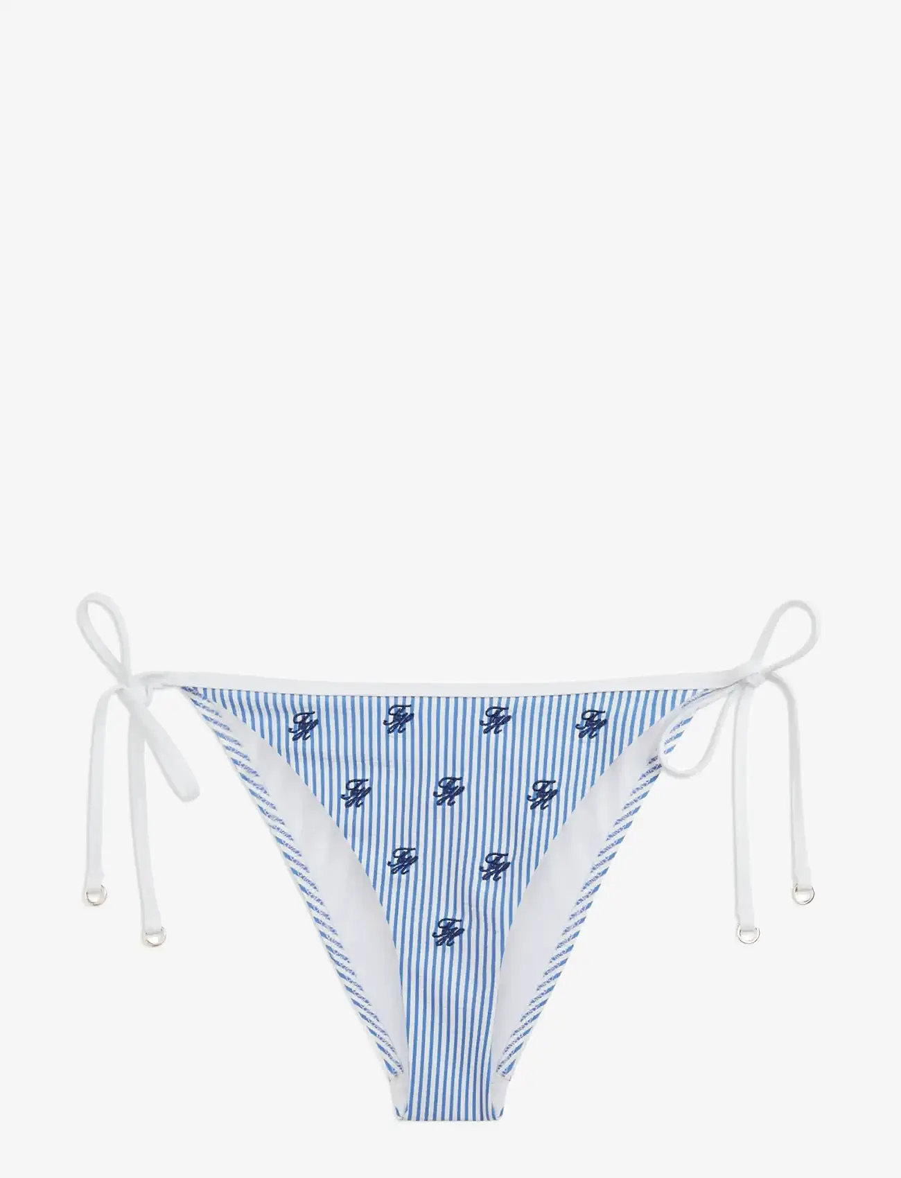 Tommy Hilfiger - V STRING SIDE TIE EMB. - küljele seotavad bikiinid - ithaca scr blue spell  white - 1