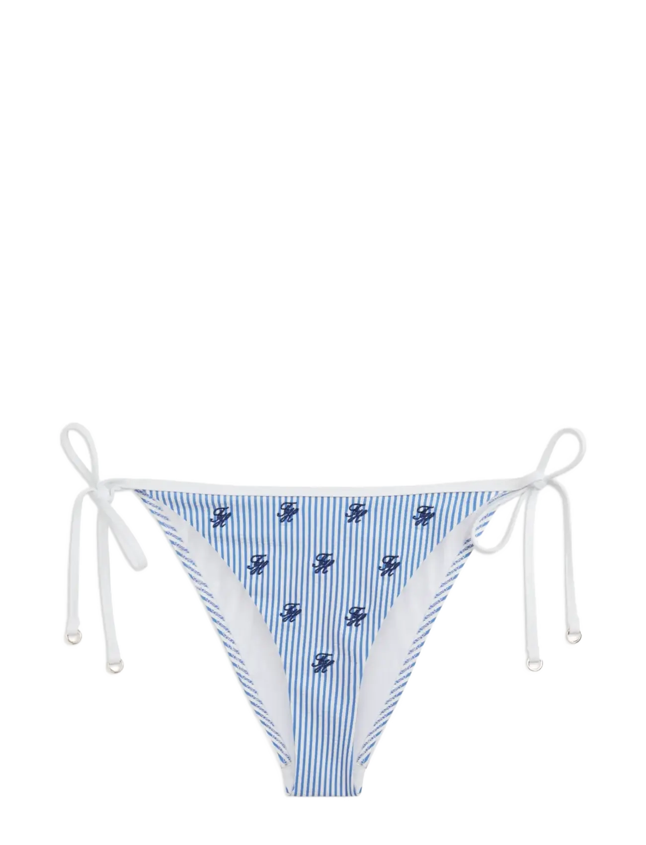 Tommy Hilfiger V STRING SIDE TIE EMB. - Bikinis - ITHACA SCR BLUE SPELL  WHITE / blue