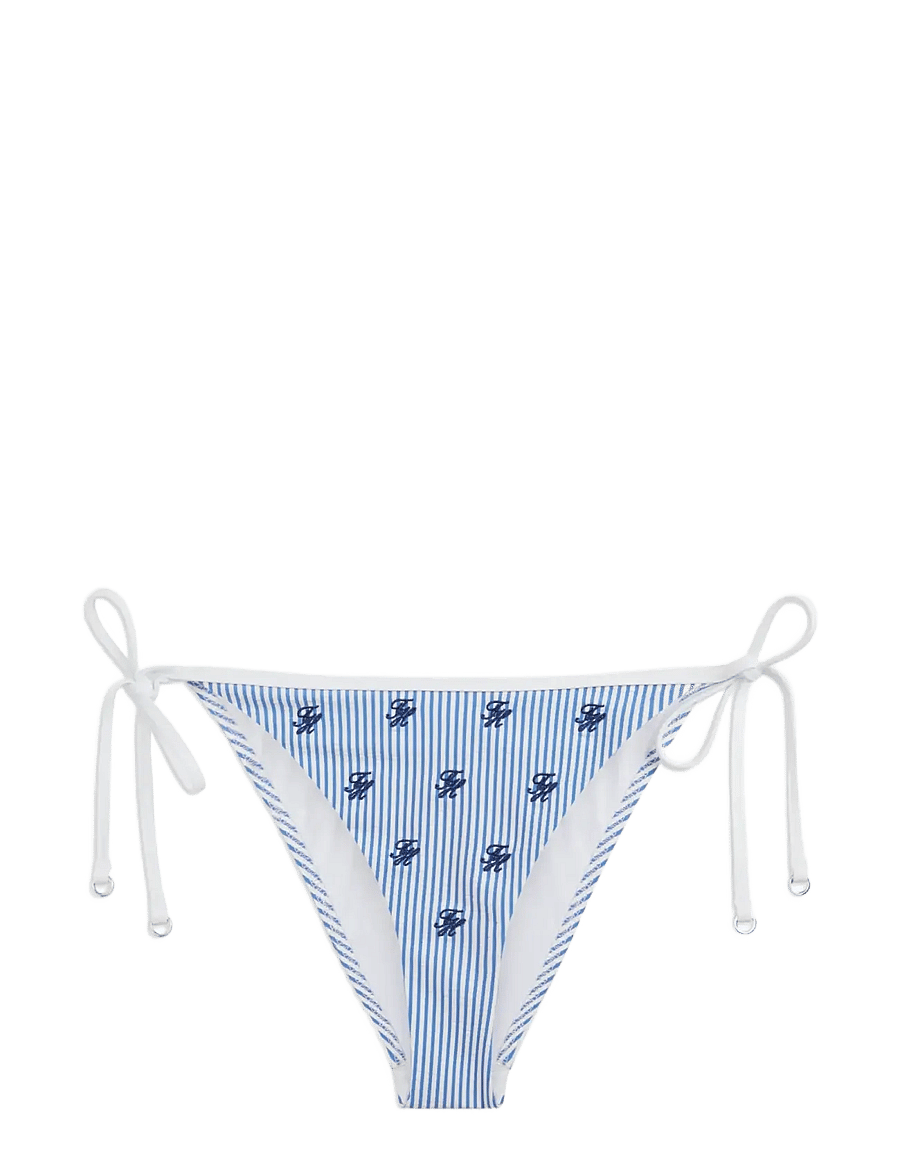 Tommy Hilfiger - V STRING SIDE TIE EMB. - küljelt seotavad bikiinid - ithaca scr blue spell white - 1