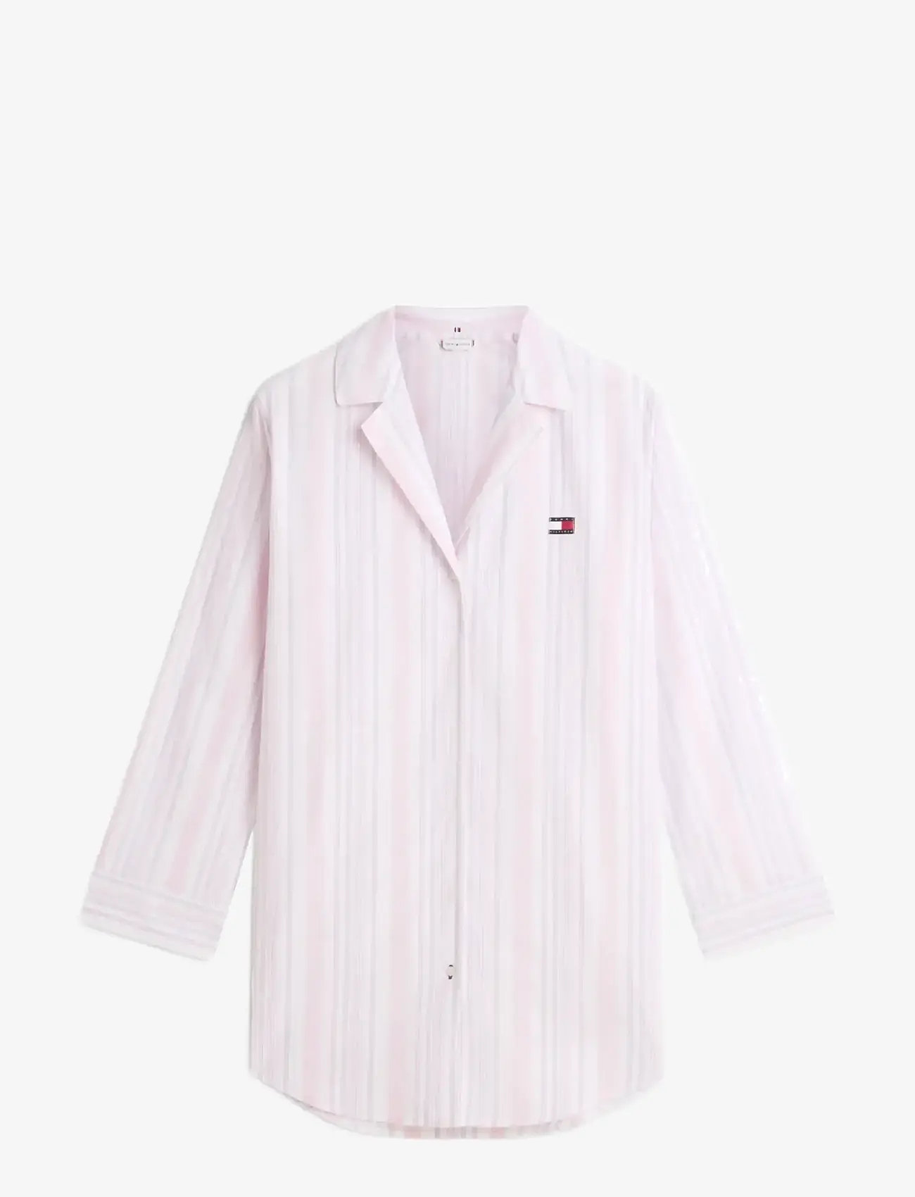 Tommy Hilfiger - LS POPLIN NIGHTDRESS - nachthemden - classic pink multi stripe - 1