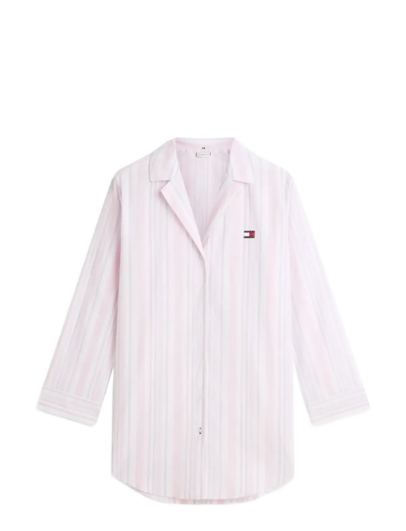 Tommy Hilfiger LS POPLIN NIGHTDRESS - Nachthemden - CLASSIC PINK MULTI STRIPE / multi