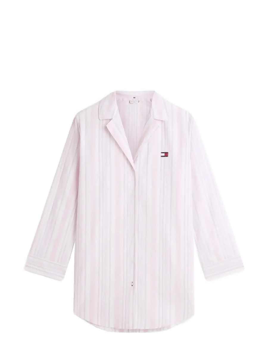 Tommy Hilfiger - LS POPLIN NIGHTDRESS - natkjoler - classic pink multi stripe - 1