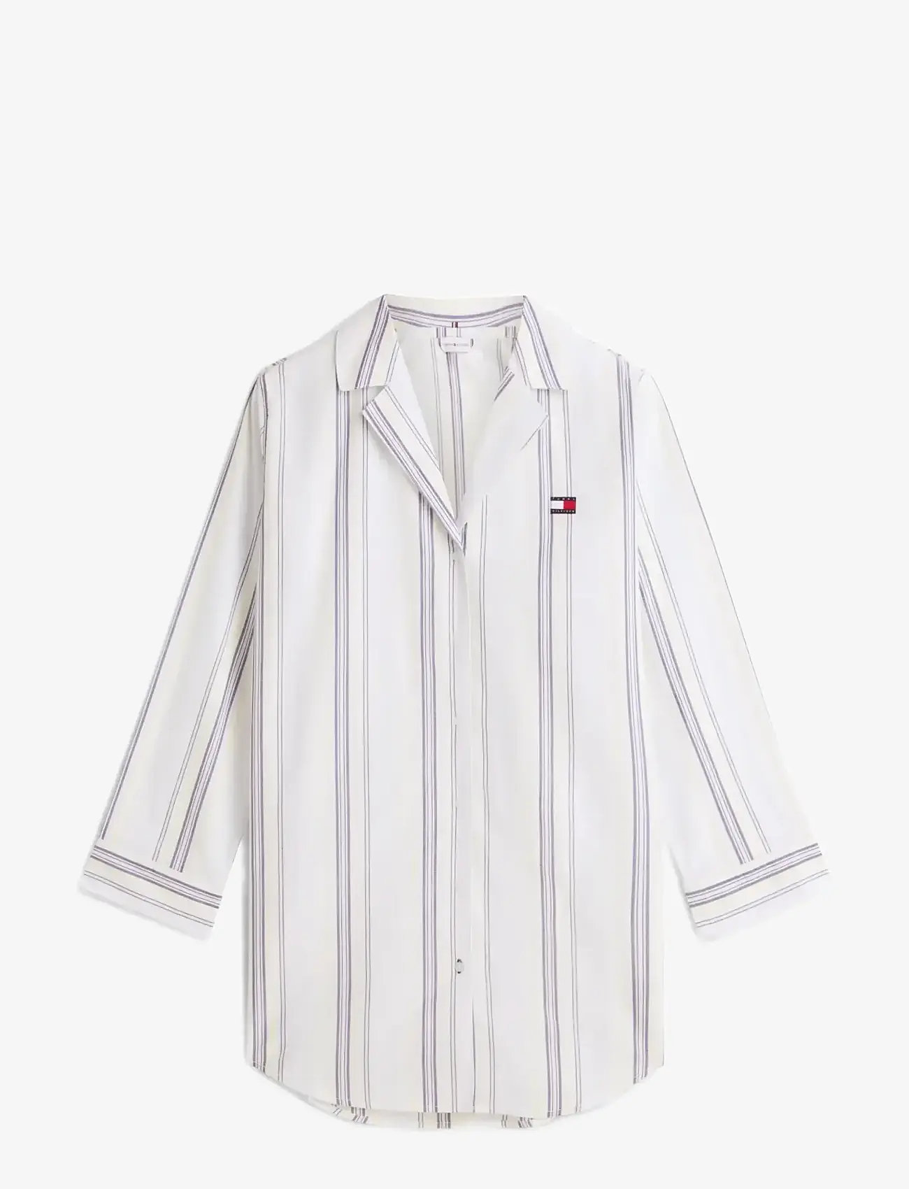 Tommy Hilfiger - LS POPLIN NIGHTDRESS - Öösärgid - keepsake blue multi stripe - 1