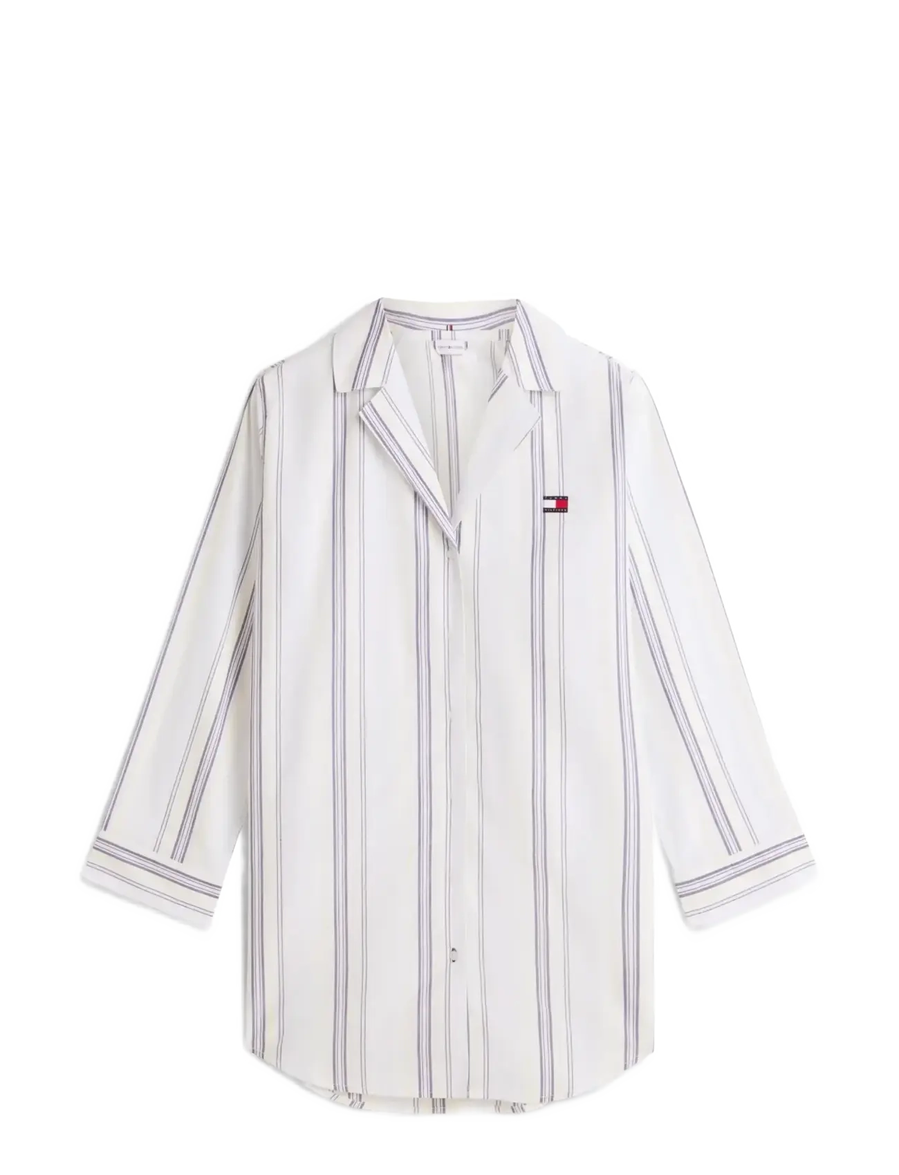 Tommy Hilfiger LS POPLIN NIGHTDRESS - Unterwäsche - KEEPSAKE BLUE MULTI STRIPE / white