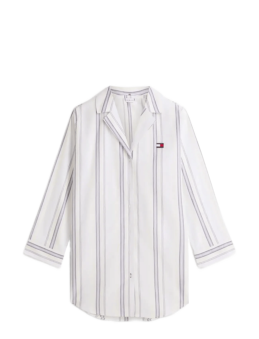 Tommy Hilfiger - LS POPLIN NIGHTDRESS - natkjoler - keepsake blue multi stripe - 1